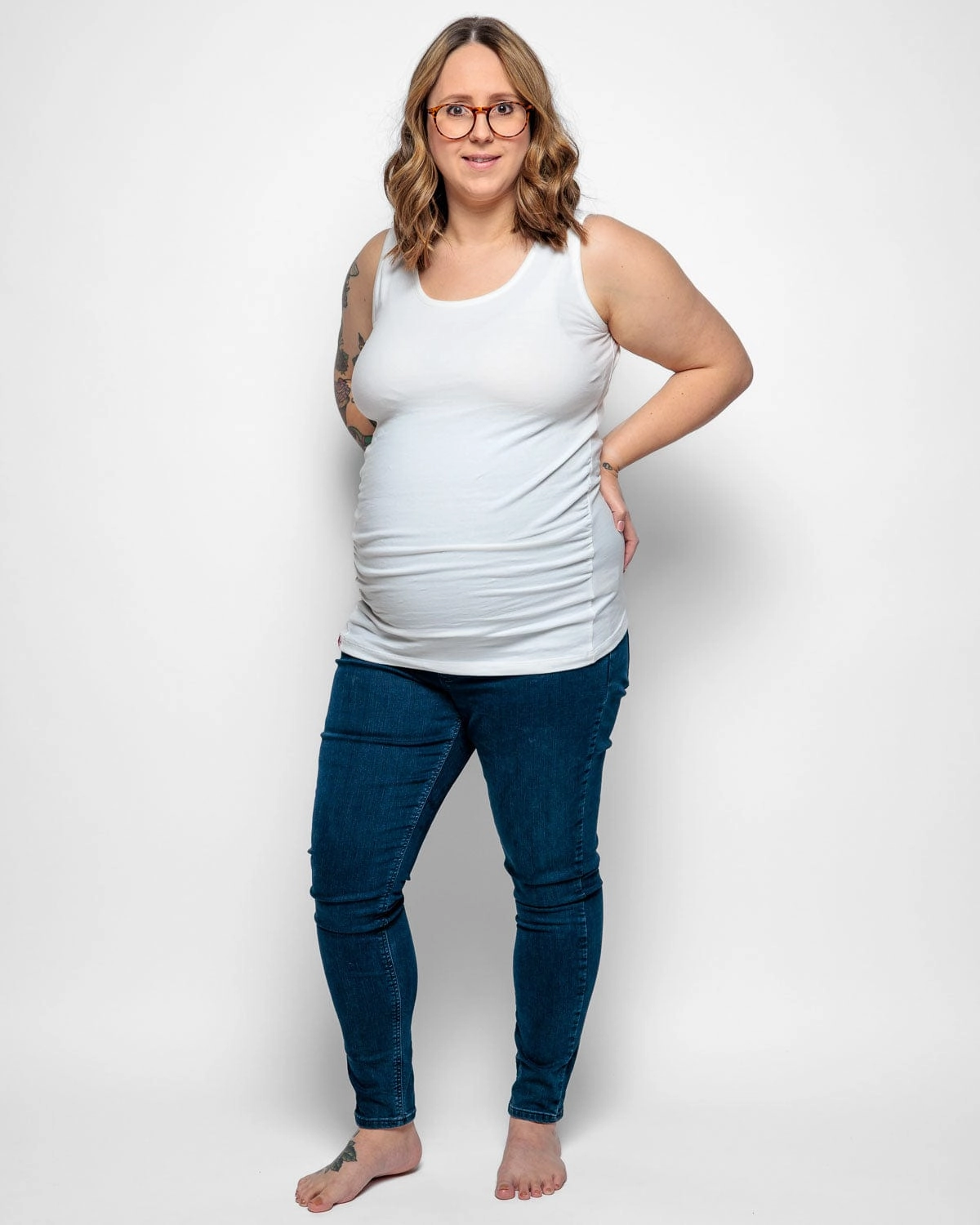 Maternity Cotton Vest | White