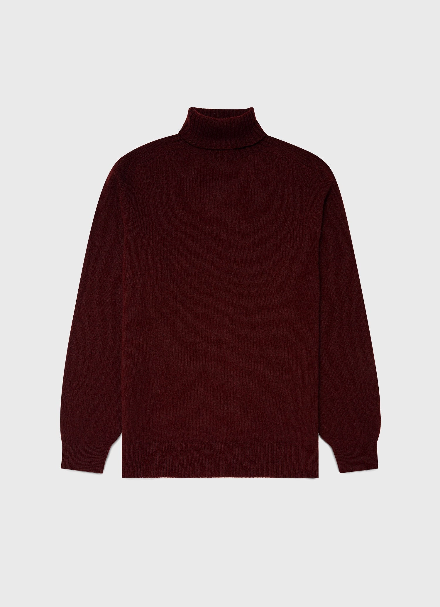 Men's Lambswool Roll Neck in Maroon
