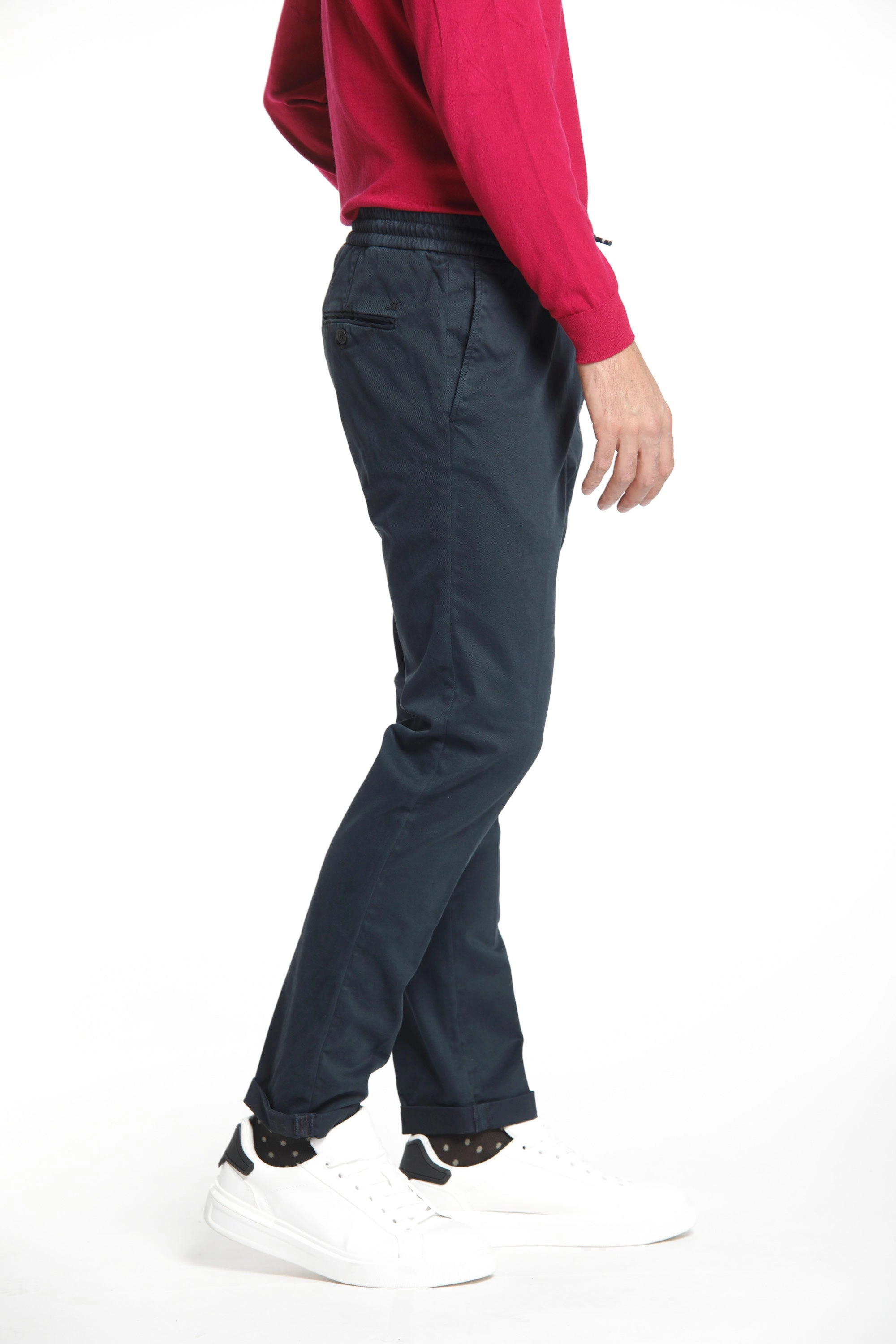 New York Sack men's chino jogger pants in cotton modal stretch regular fit 