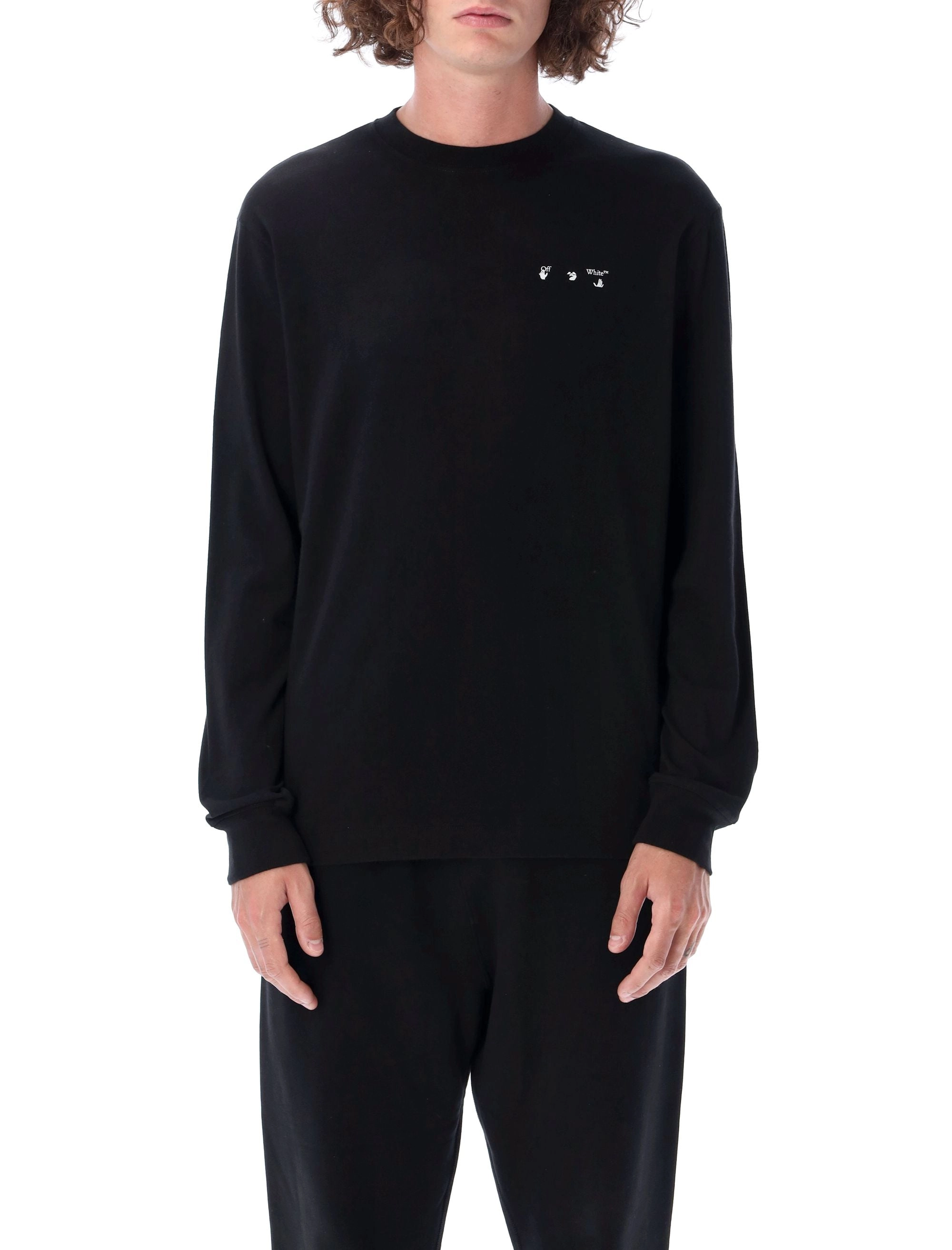 Off-White Logo Printed Long-Sleeved T-Shirt