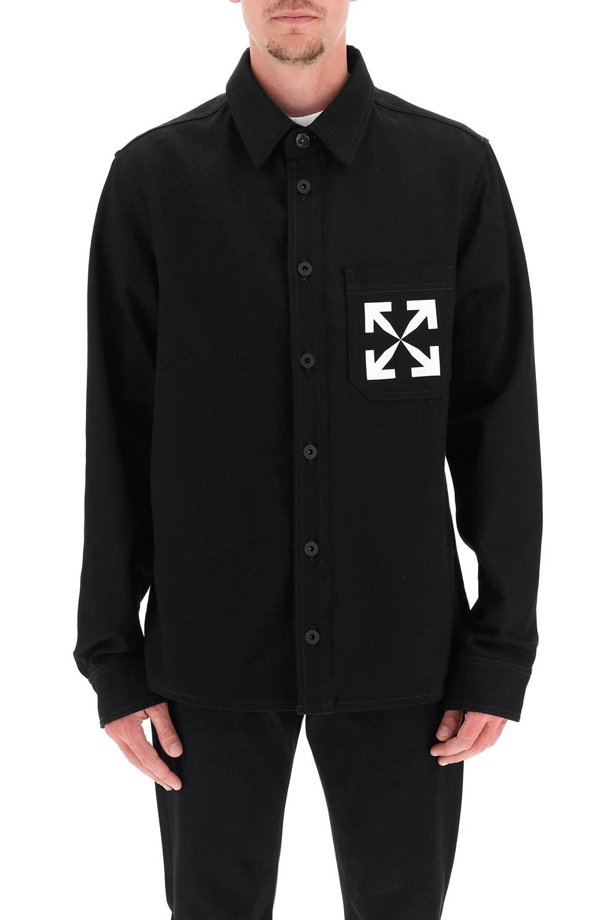 Off-White Single Arrow Long-Sleeved Denim Shirt