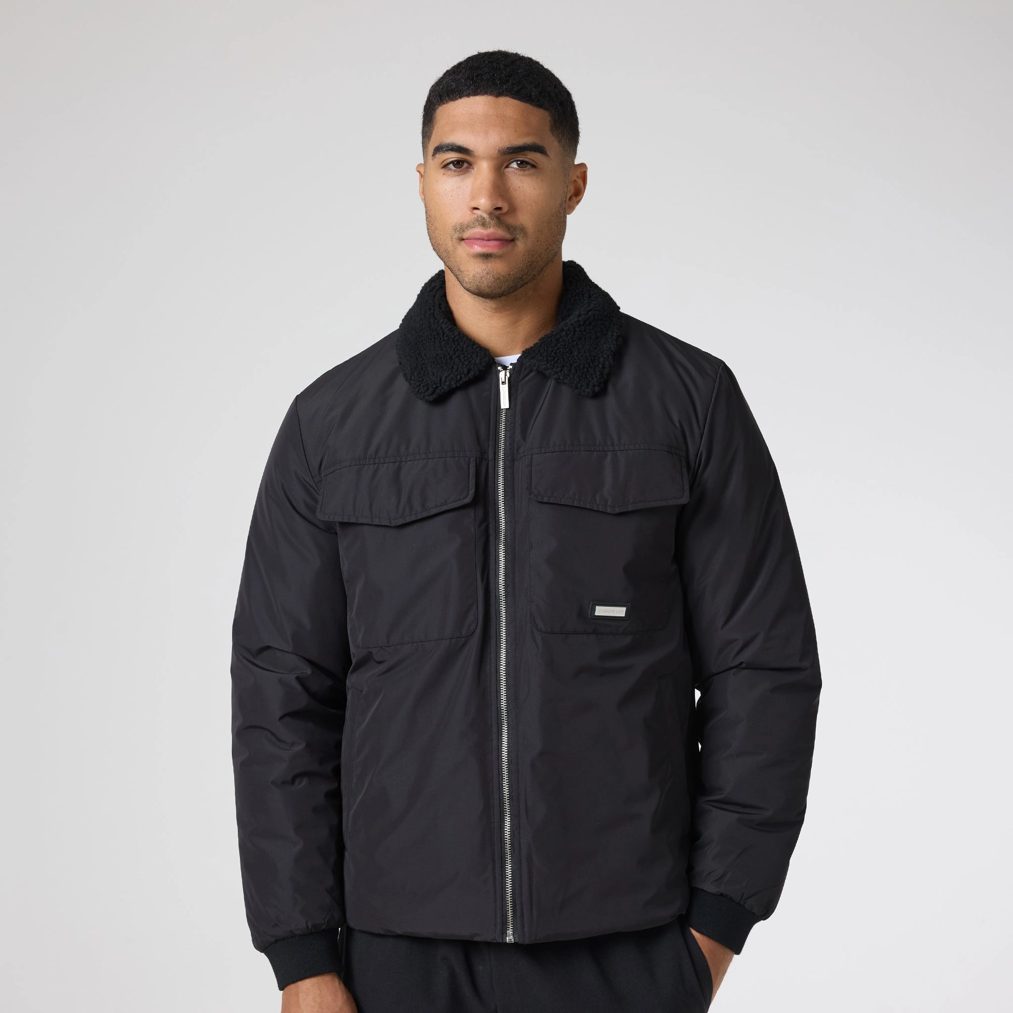 Padded Nylon Smart Jacket | Black