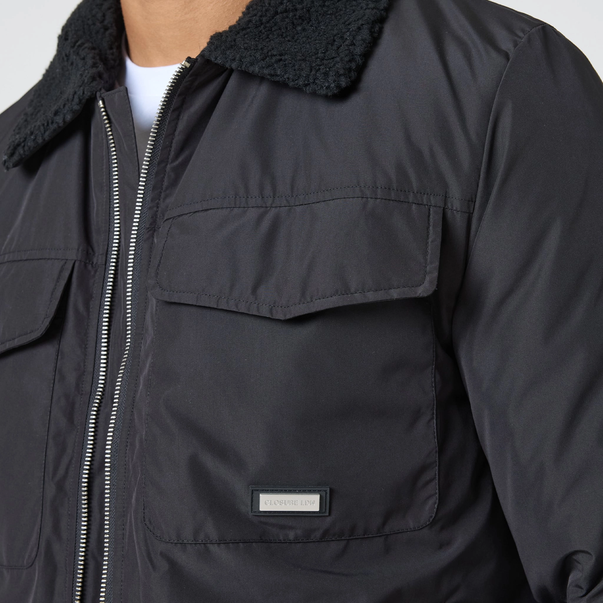 Padded Nylon Smart Jacket | Black