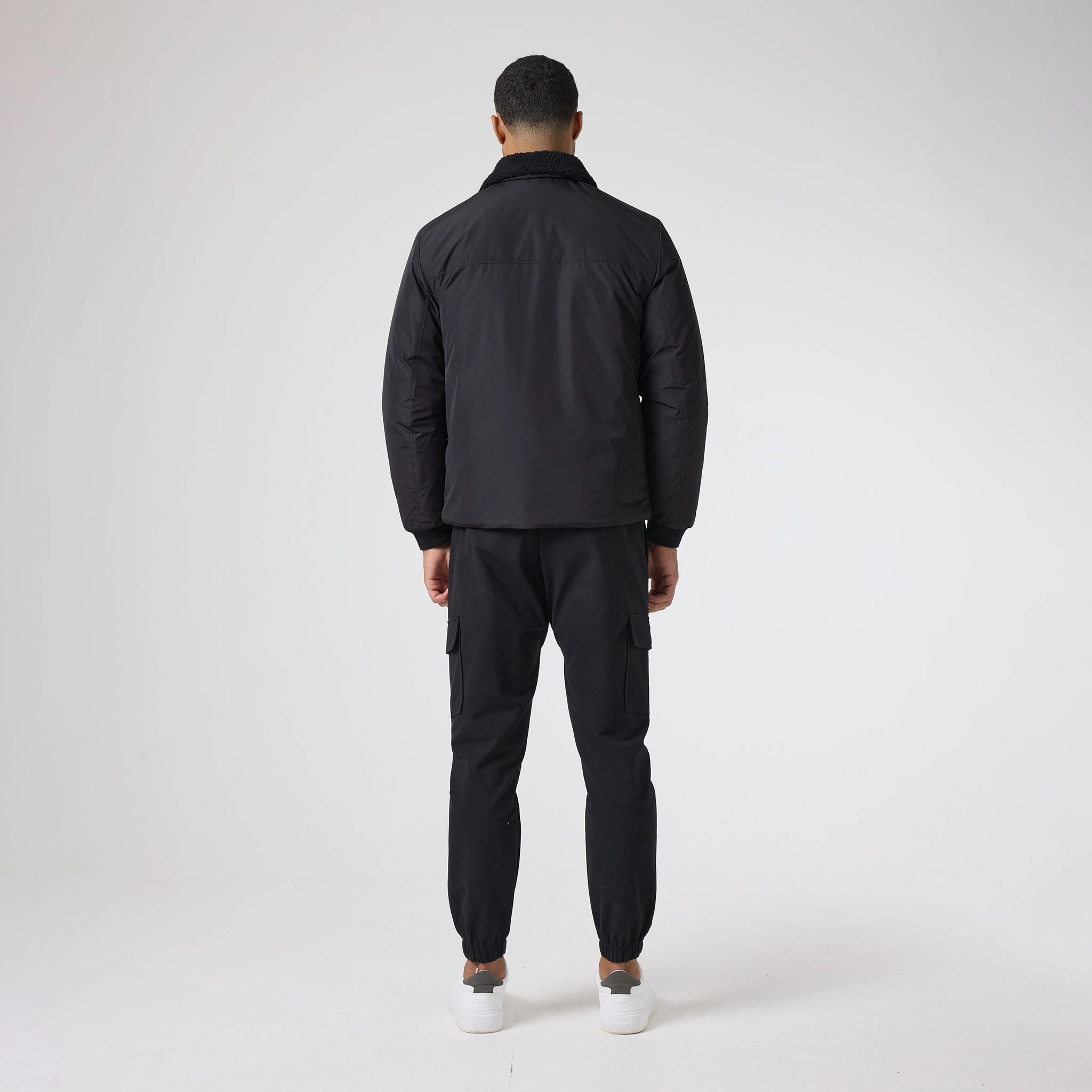 Padded Nylon Smart Jacket | Black