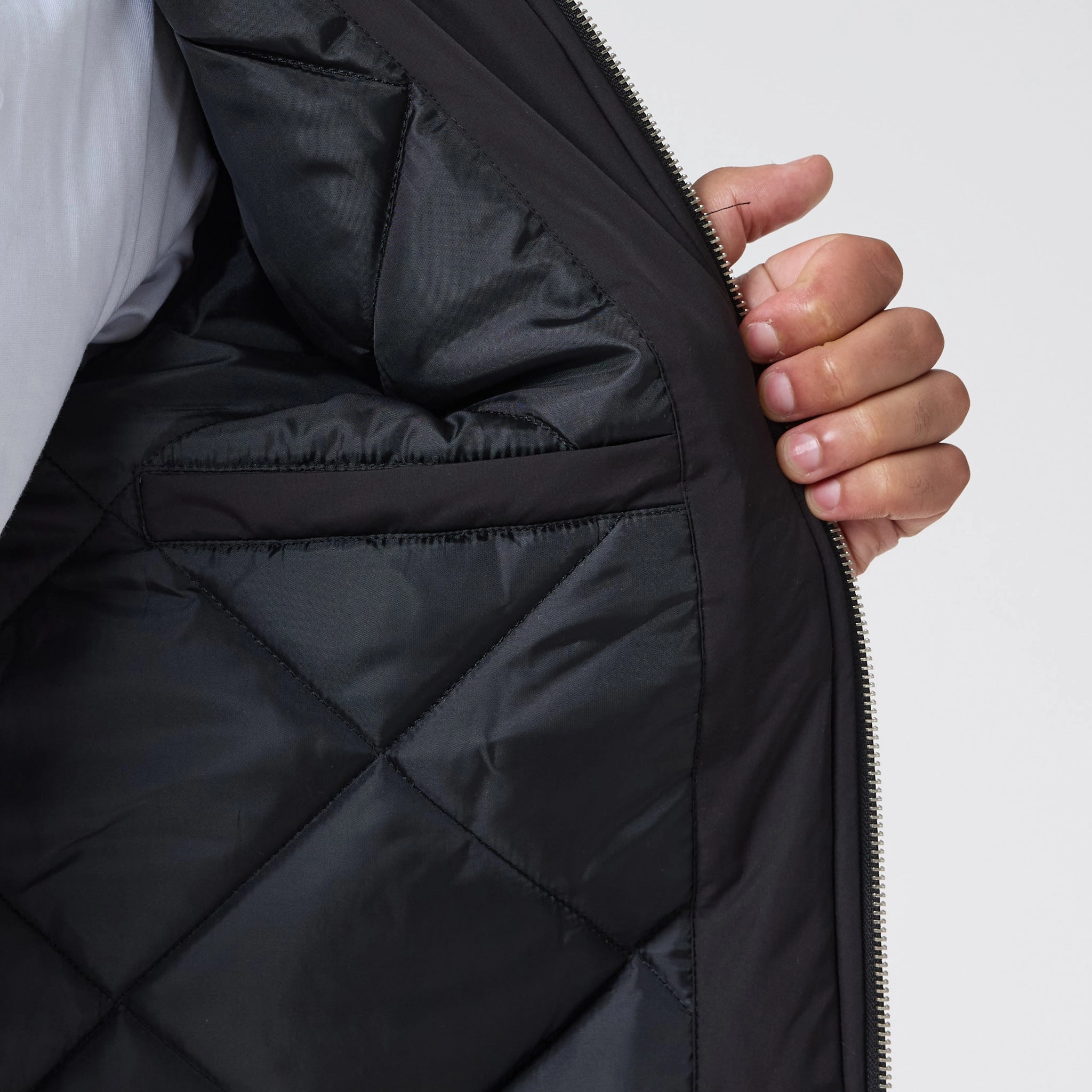 Padded Nylon Smart Jacket | Black