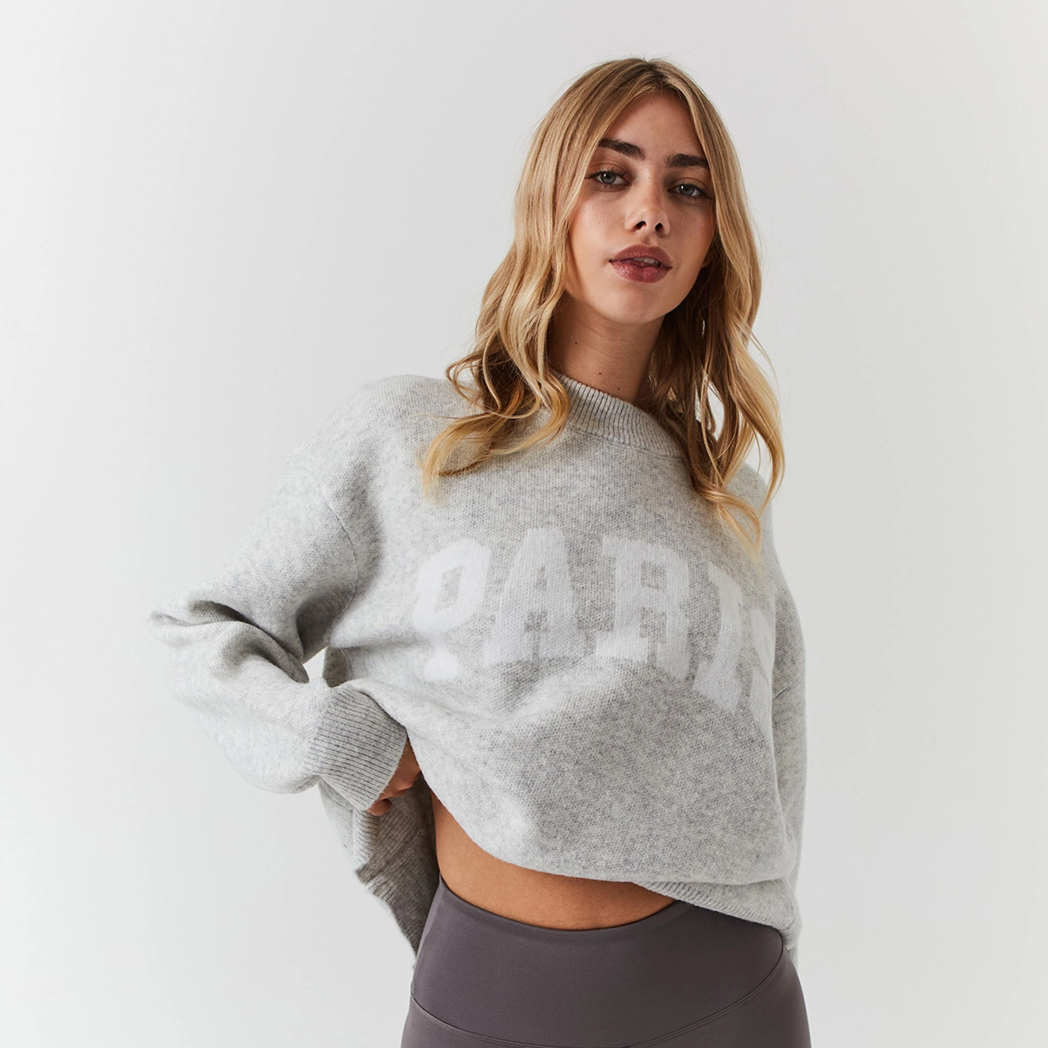 Paris Knit Sweatshirt | Light Grey Marl