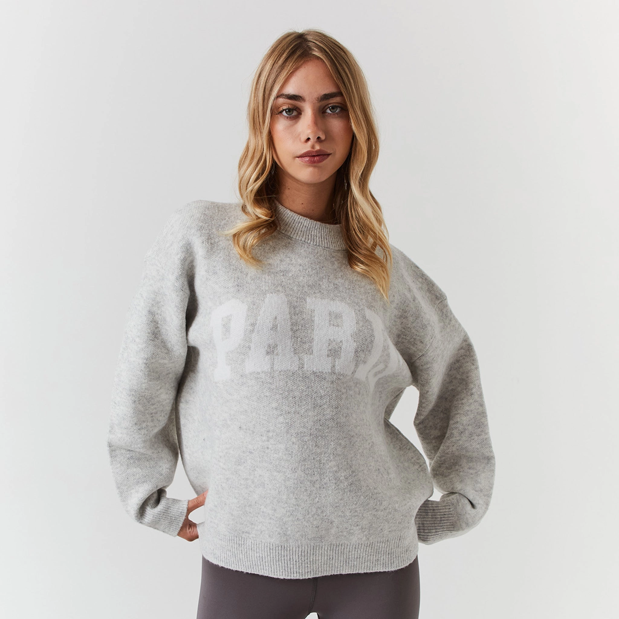 Paris Knit Sweatshirt | Light Grey Marl