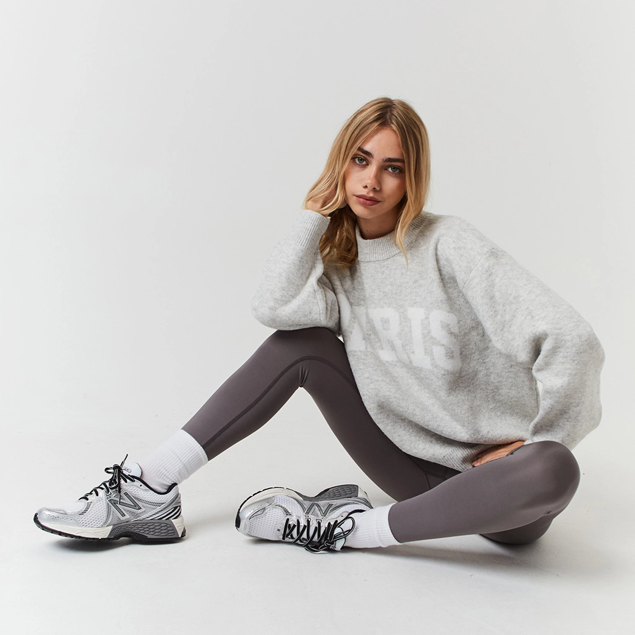 Paris Knit Sweatshirt | Light Grey Marl