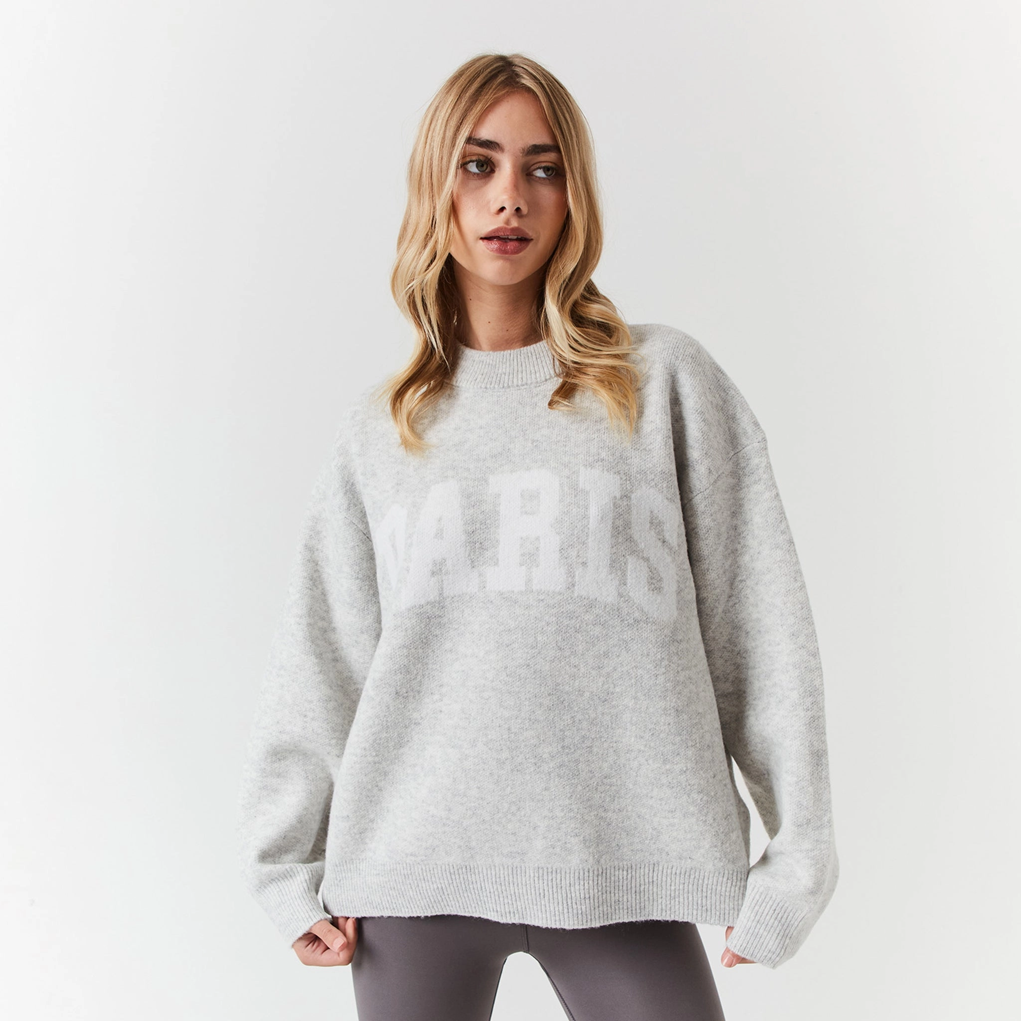 Paris Knit Sweatshirt | Light Grey Marl