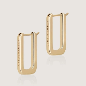 Rectangular Hoop - 22 Carat Gold Gilded