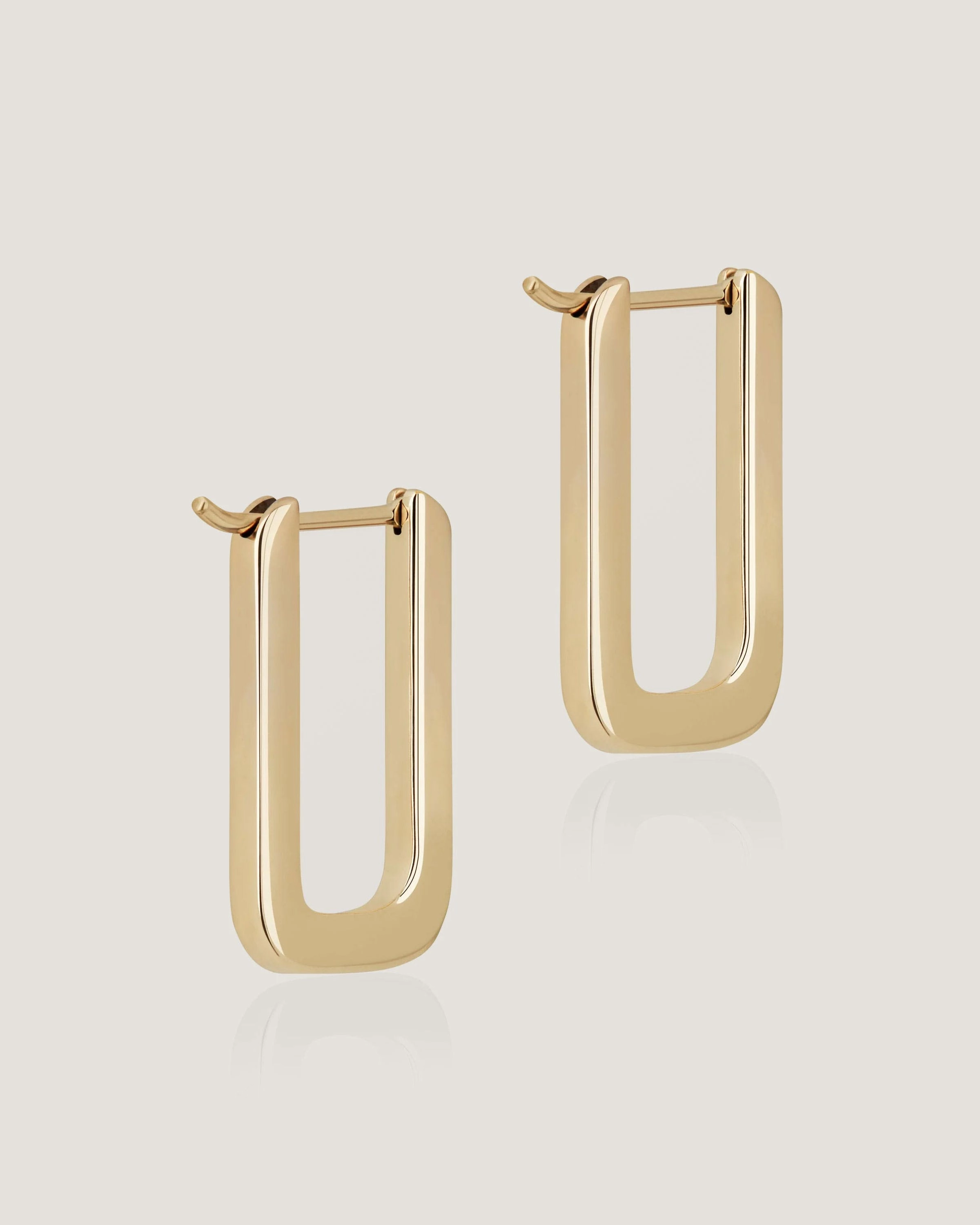 Rectangular Hoop - 22 Carat Gold Gilded