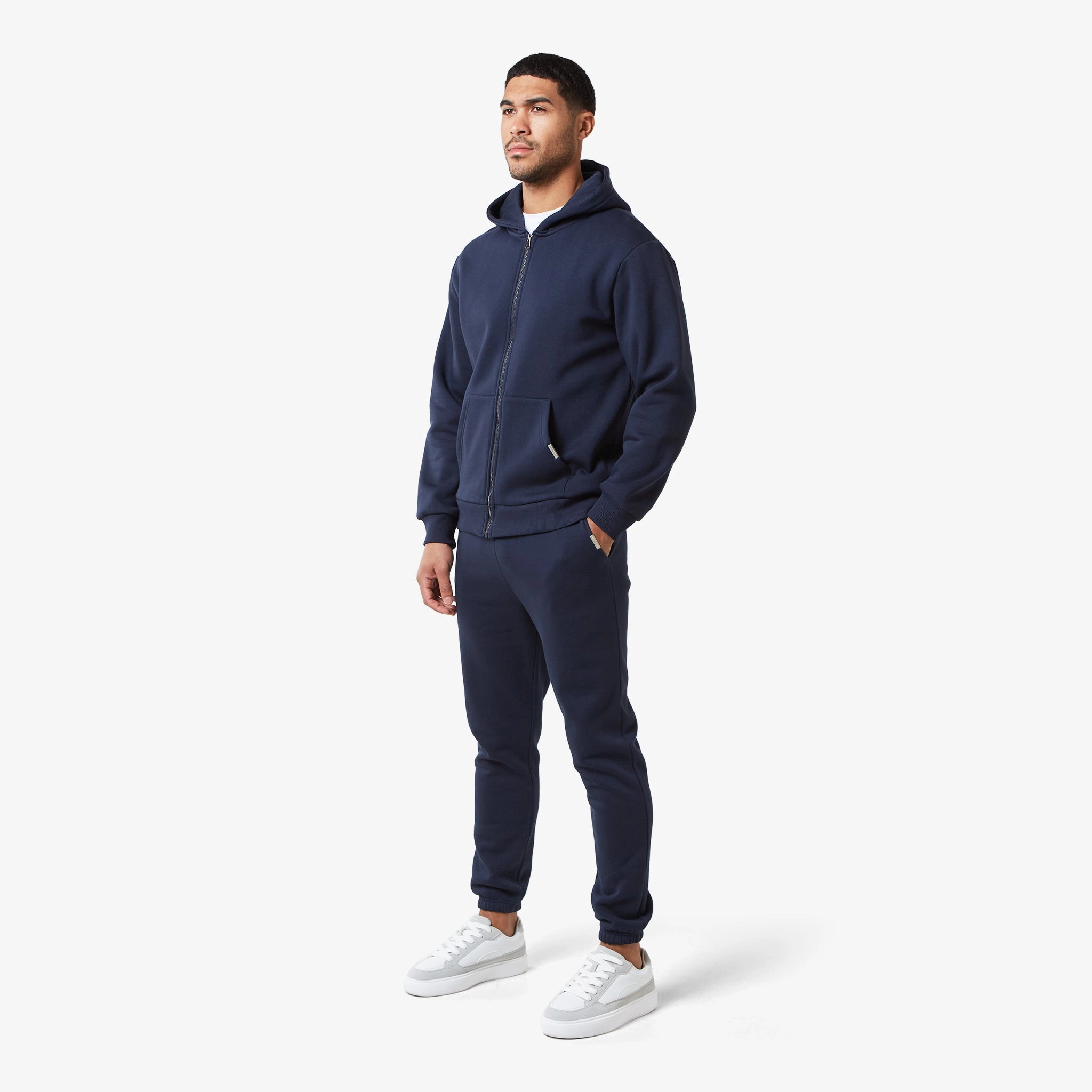Relaxed Full Zip Hoodie | Navy