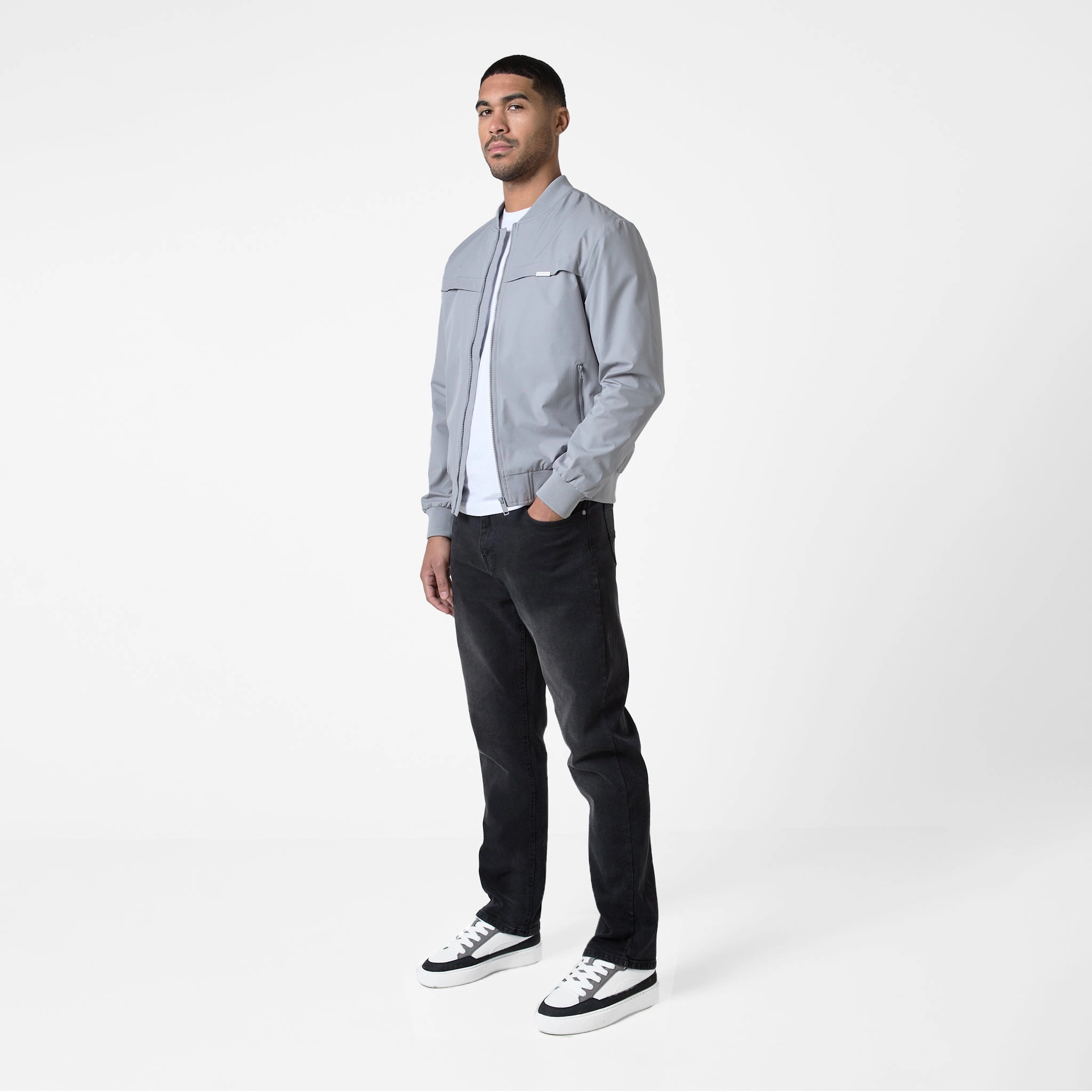 Ripstop Bomber Jacket | Frost Grey