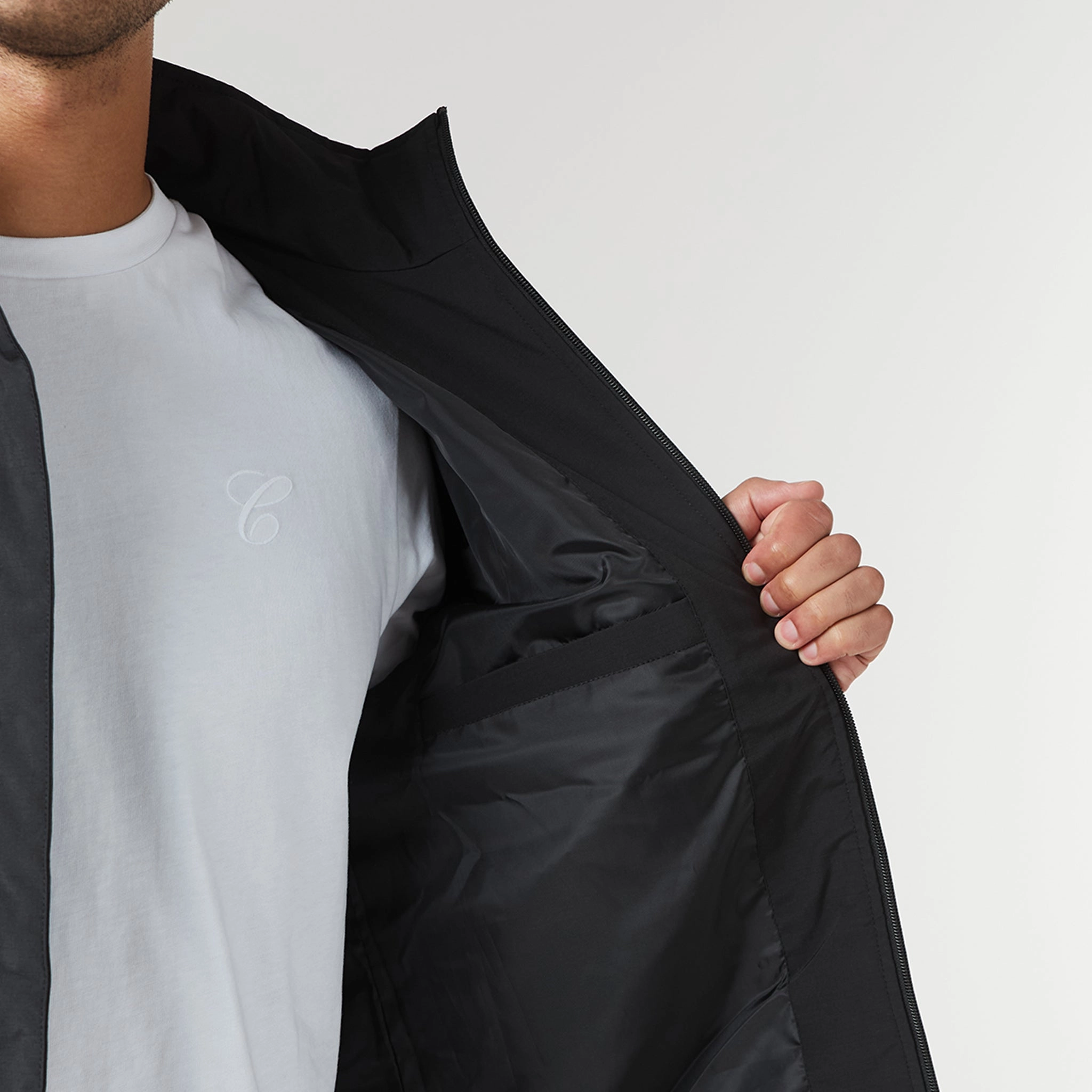 Ripstop Borg Panel Jacket | Charcoal