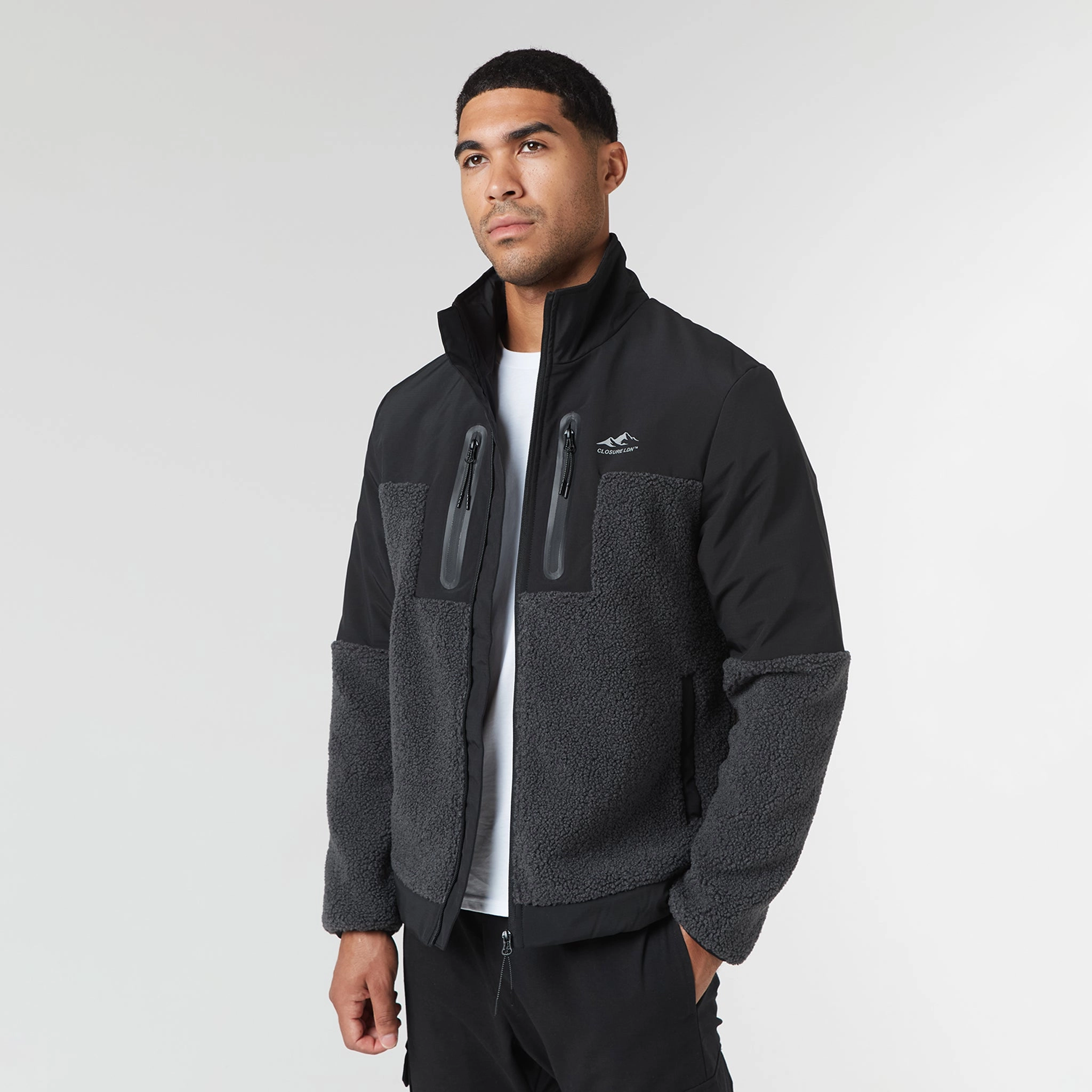 Ripstop Borg Panel Jacket | Charcoal