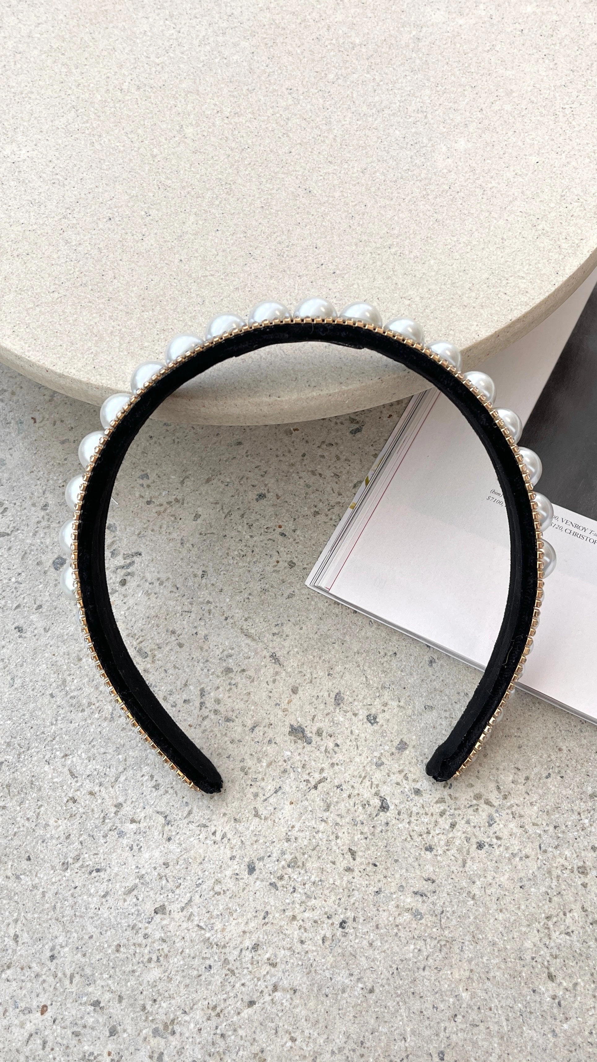 Sana Headband - Black/Pearl