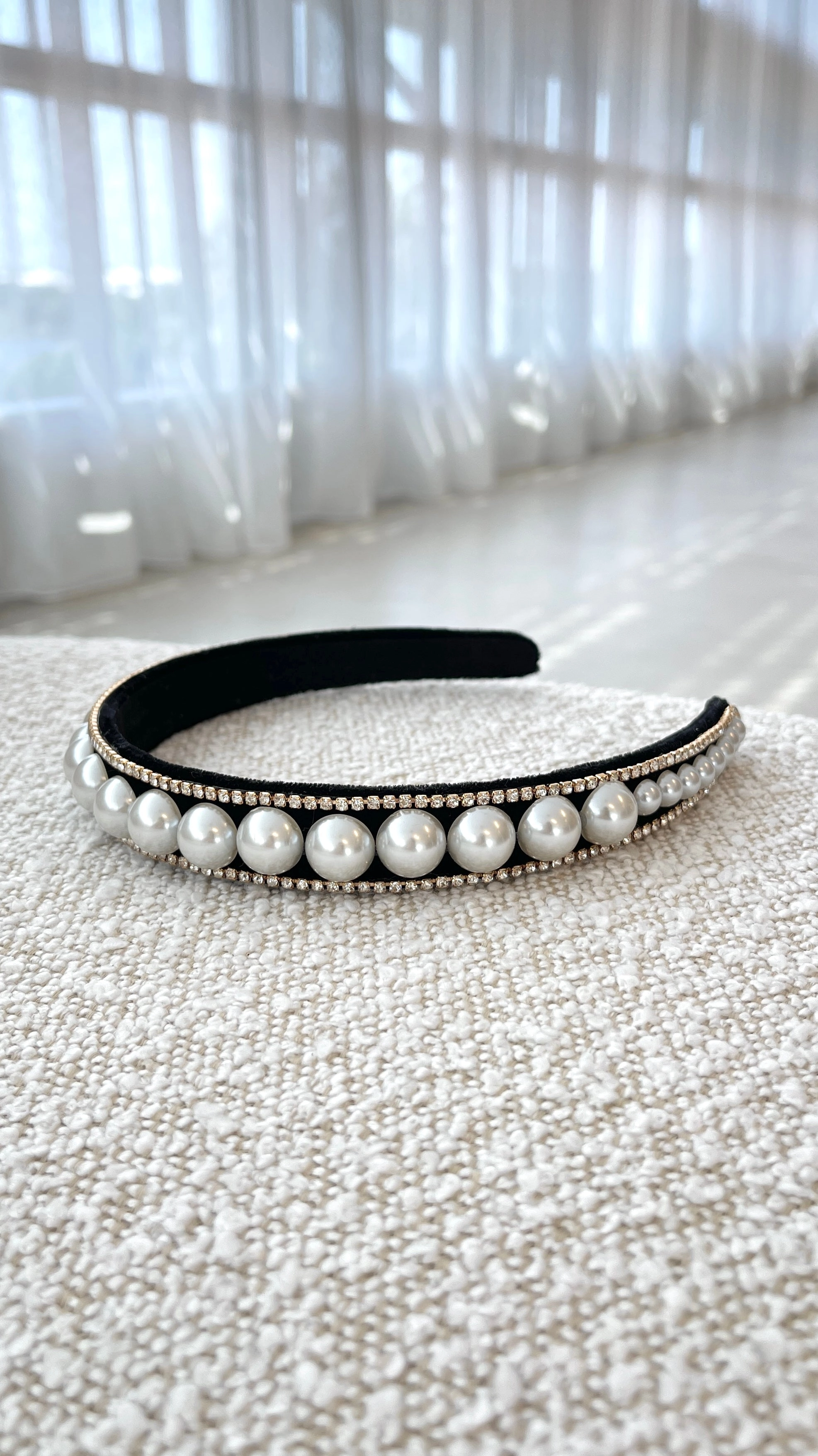Sana Headband - Black/Pearl