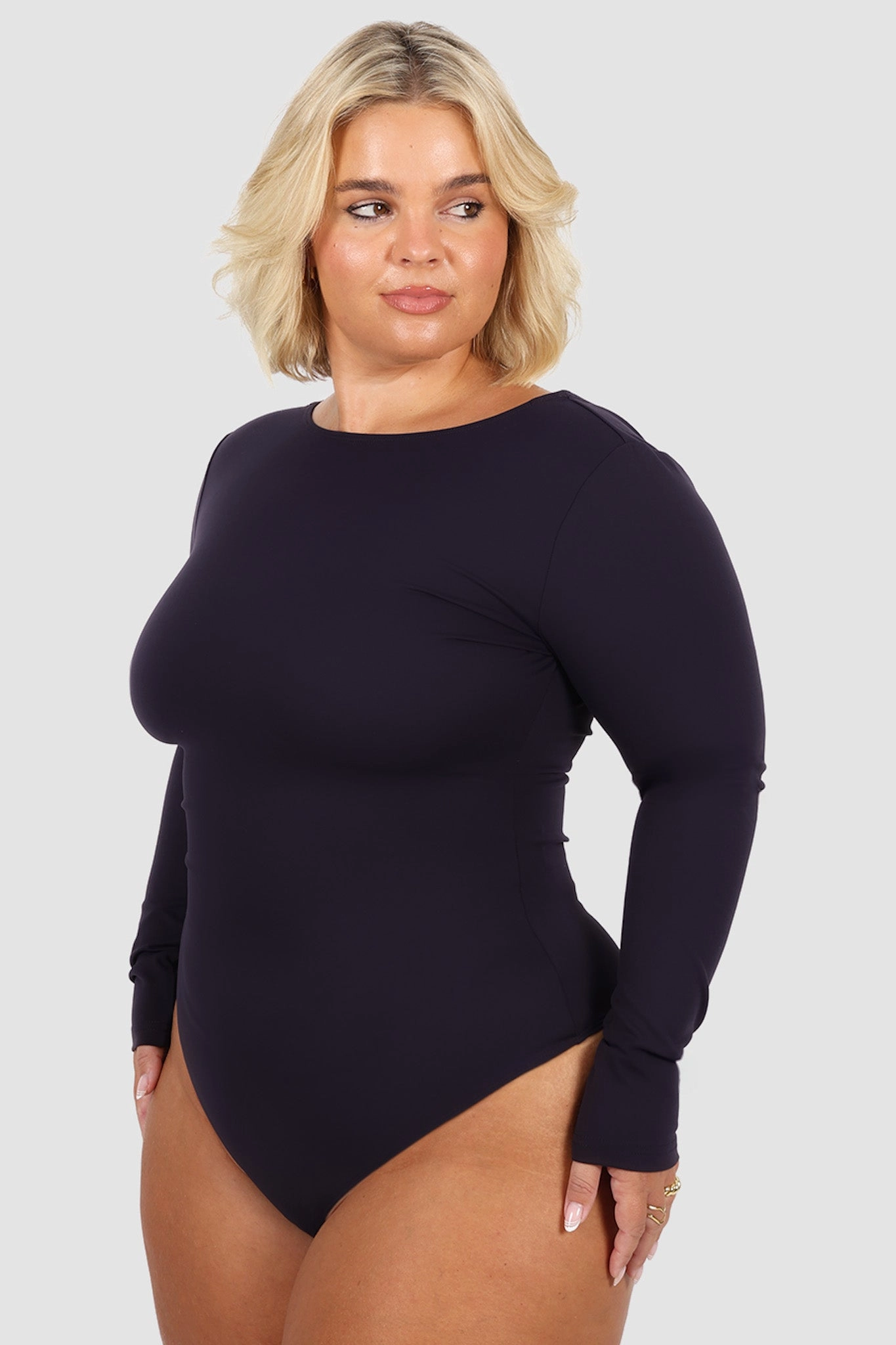 SCOOP BACK BODYSUIT NAVY