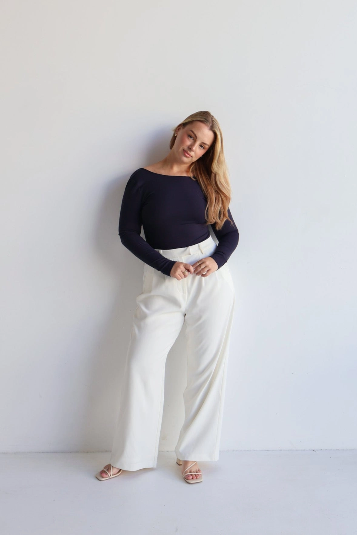 SCOOP BACK BODYSUIT NAVY