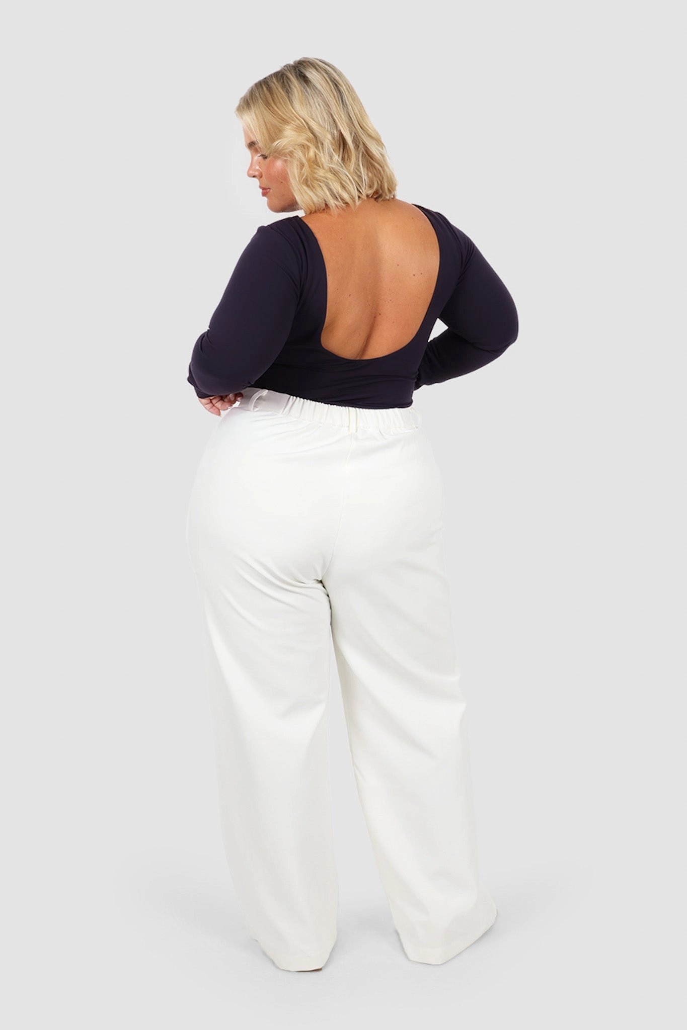 SCOOP BACK BODYSUIT NAVY