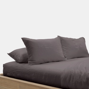 Set of 2 Linen Pillow Sham - Raccoon Grey