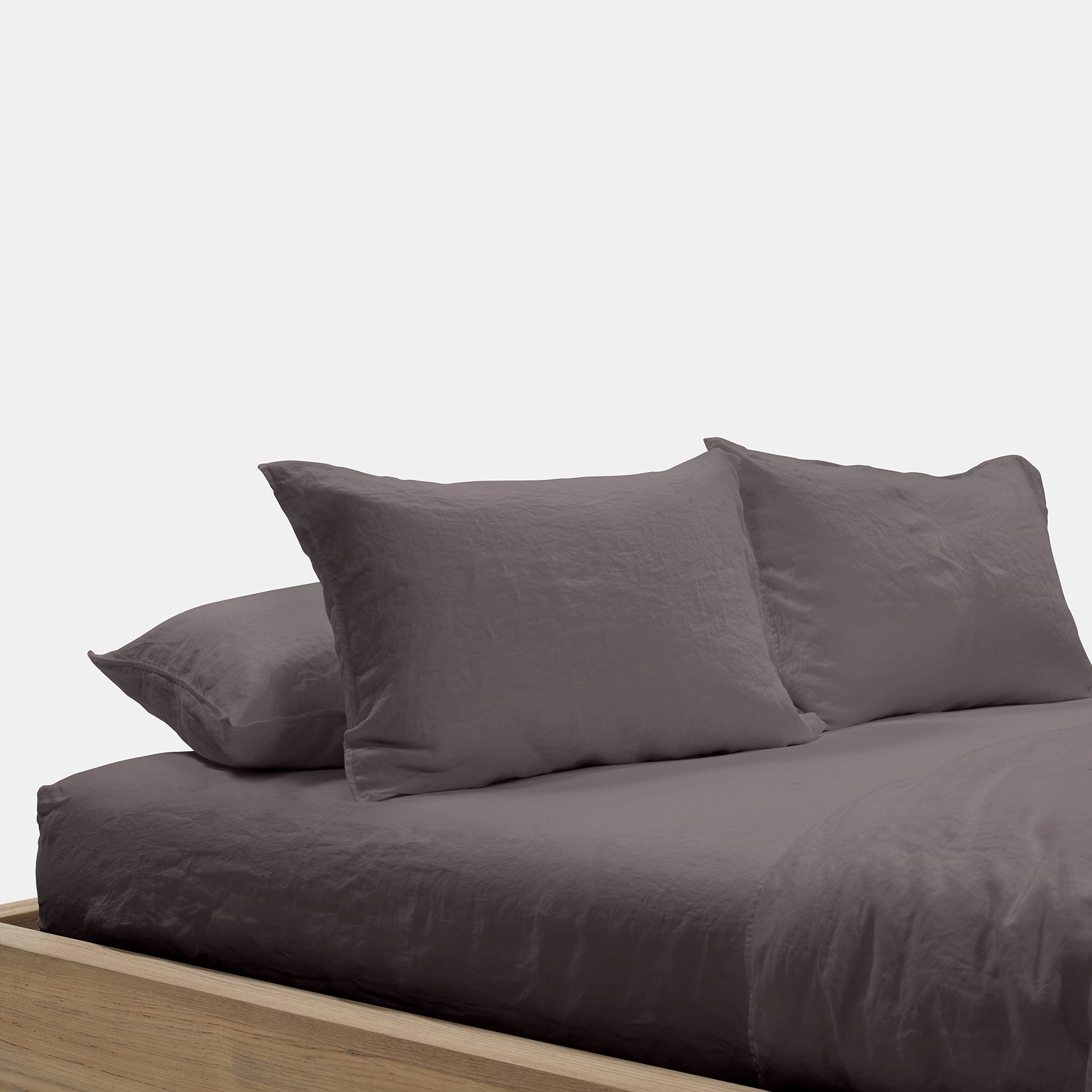 Set of 2 Linen Pillow Sham - Raccoon Grey