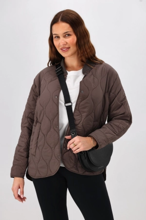Shine On Label Haven Quilted Jacket Chocolate