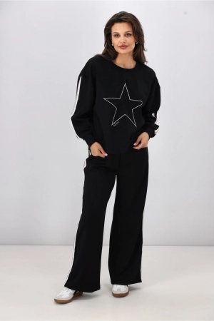 Shine On Label Keara Star Crew Black