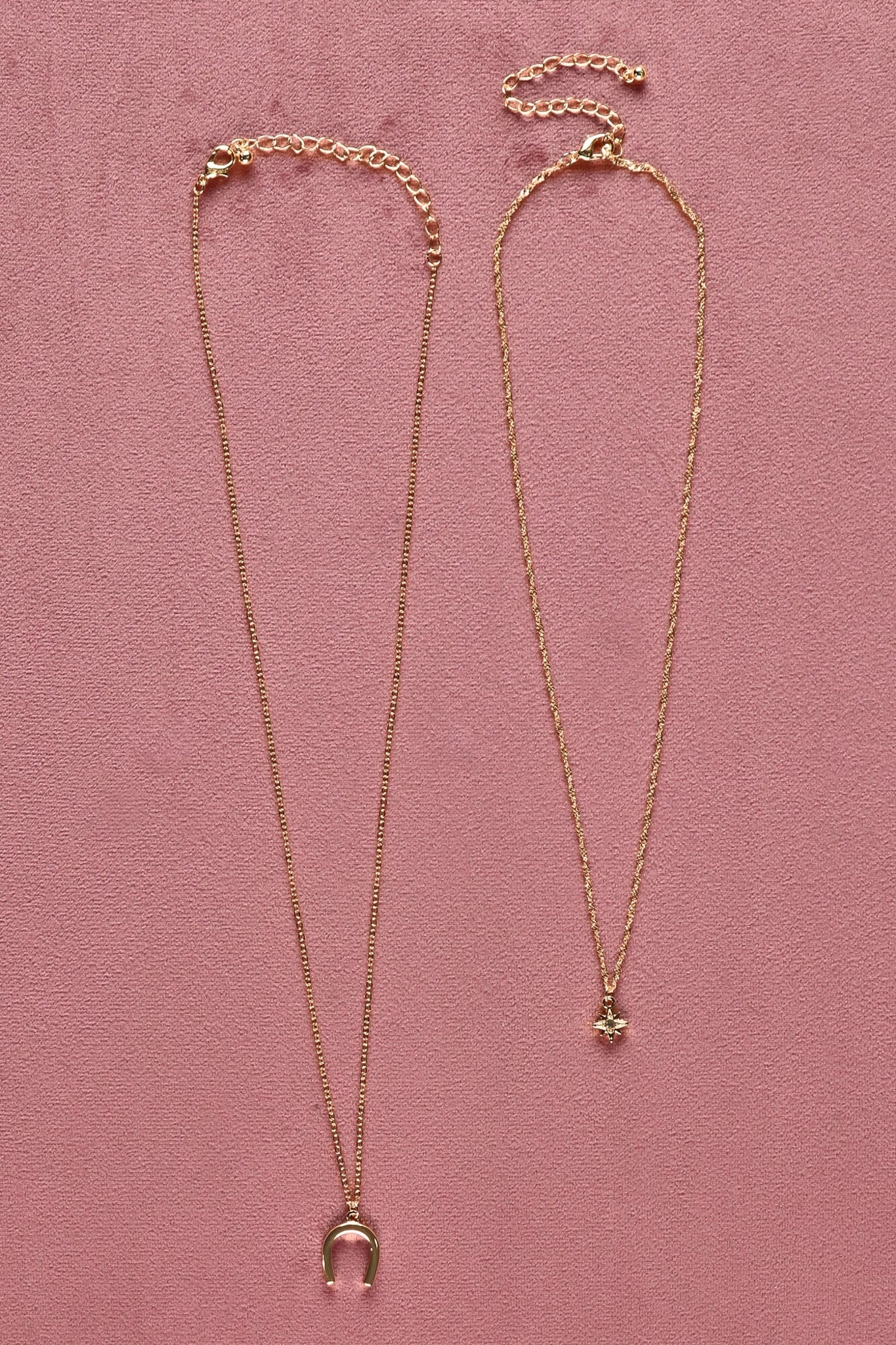 Shine On Label Lucky Necklace Set Gold