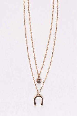Shine On Label Lucky Necklace Set Gold