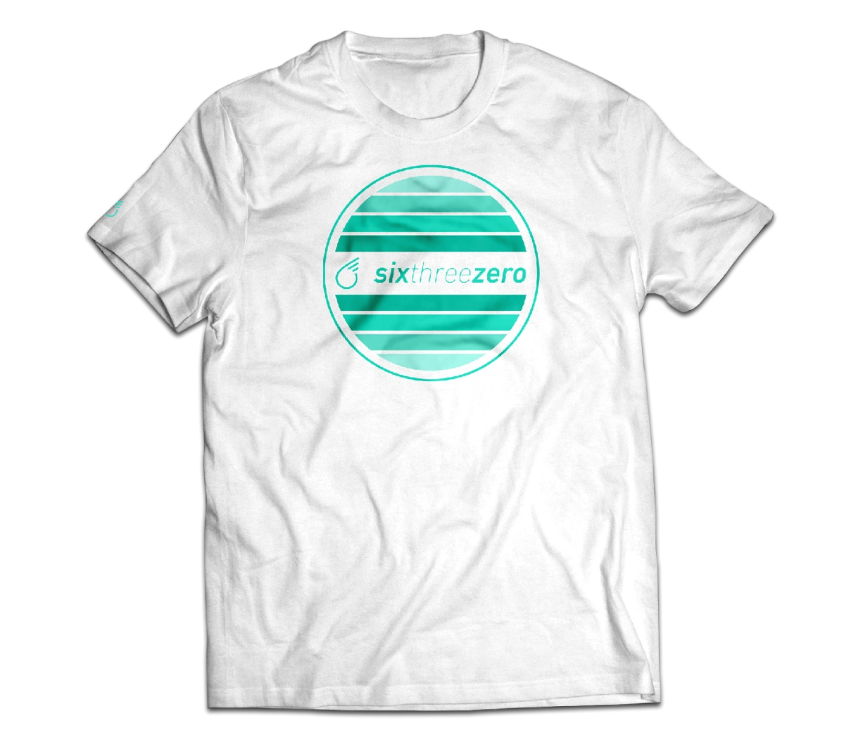 sixthreezero EVRYjourney Premium Short Sleeve Crew Snow White Mint Green 100% Cotton Unisex Shirt