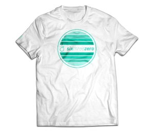 sixthreezero EVRYjourney Premium Short Sleeve Crew Snow White Mint Green 100% Cotton Unisex Shirt