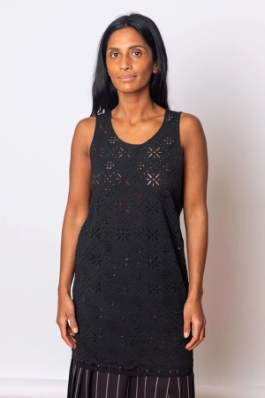 Sleeveless Lace Blouse - Black