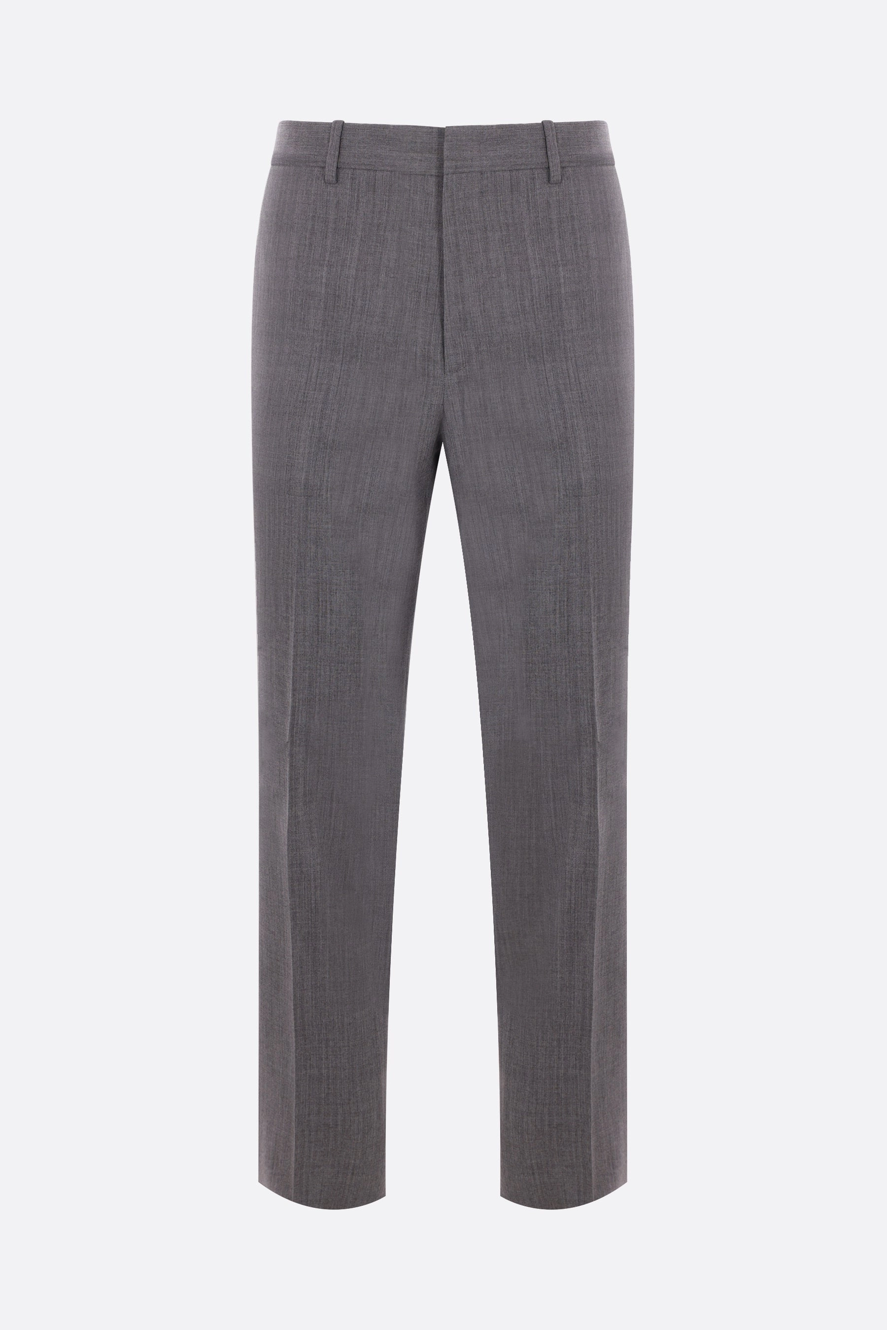 slim-fit wool trousers