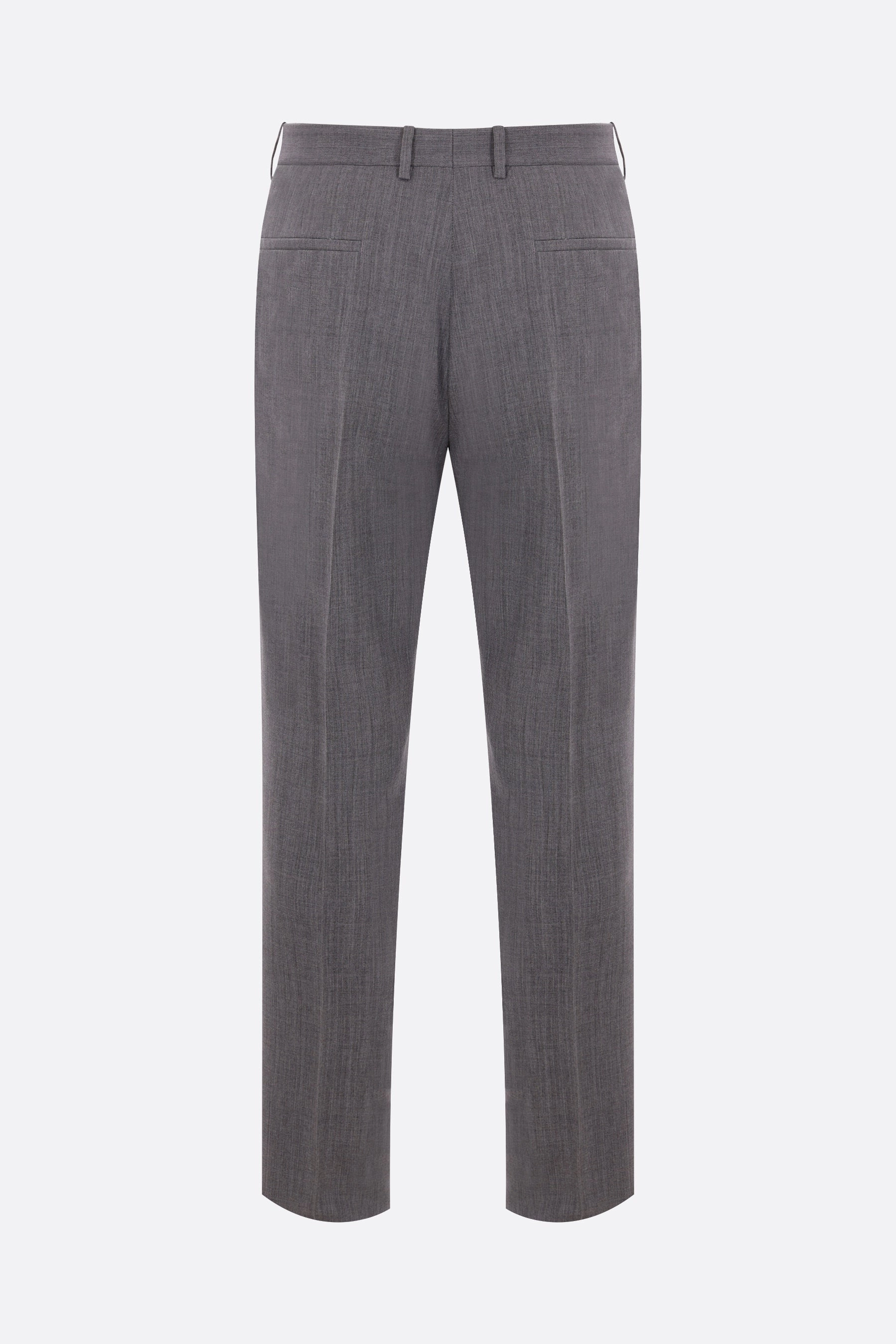 slim-fit wool trousers