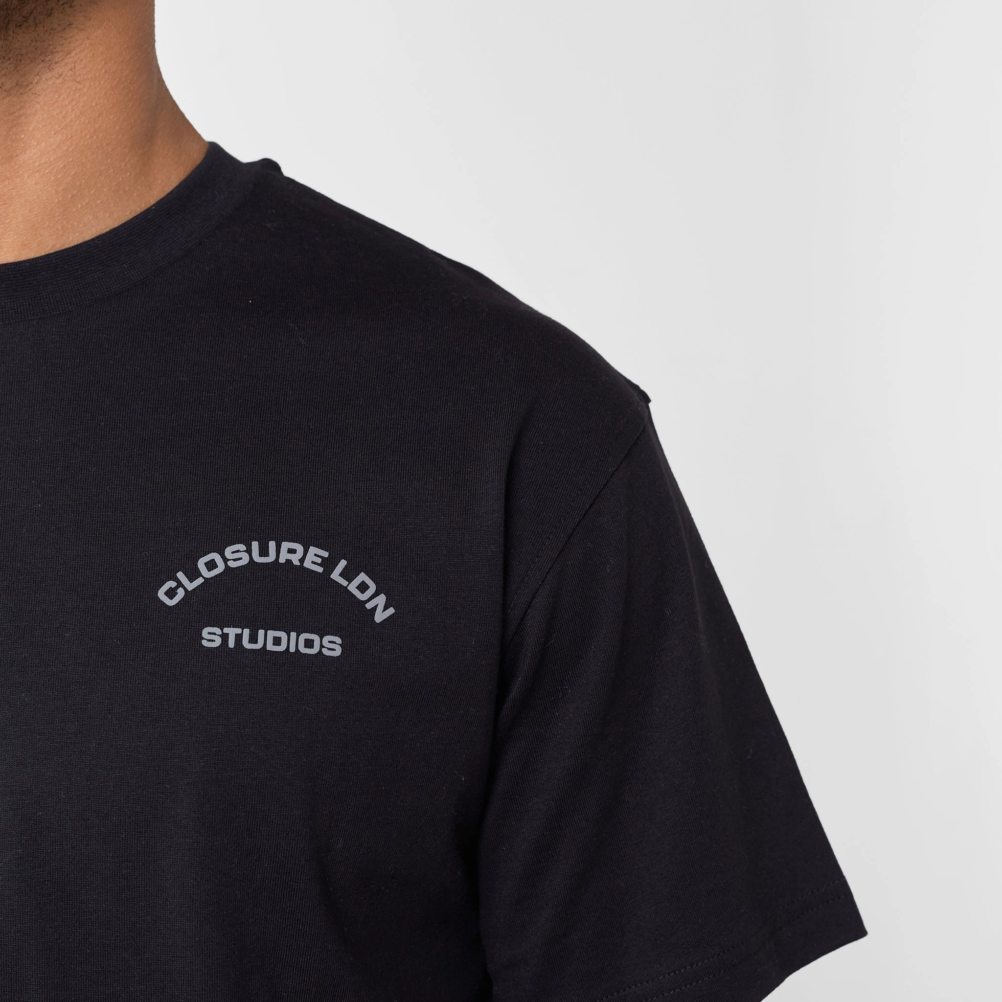 Stamped Logo Relaxed Fit T-Shirt | Black