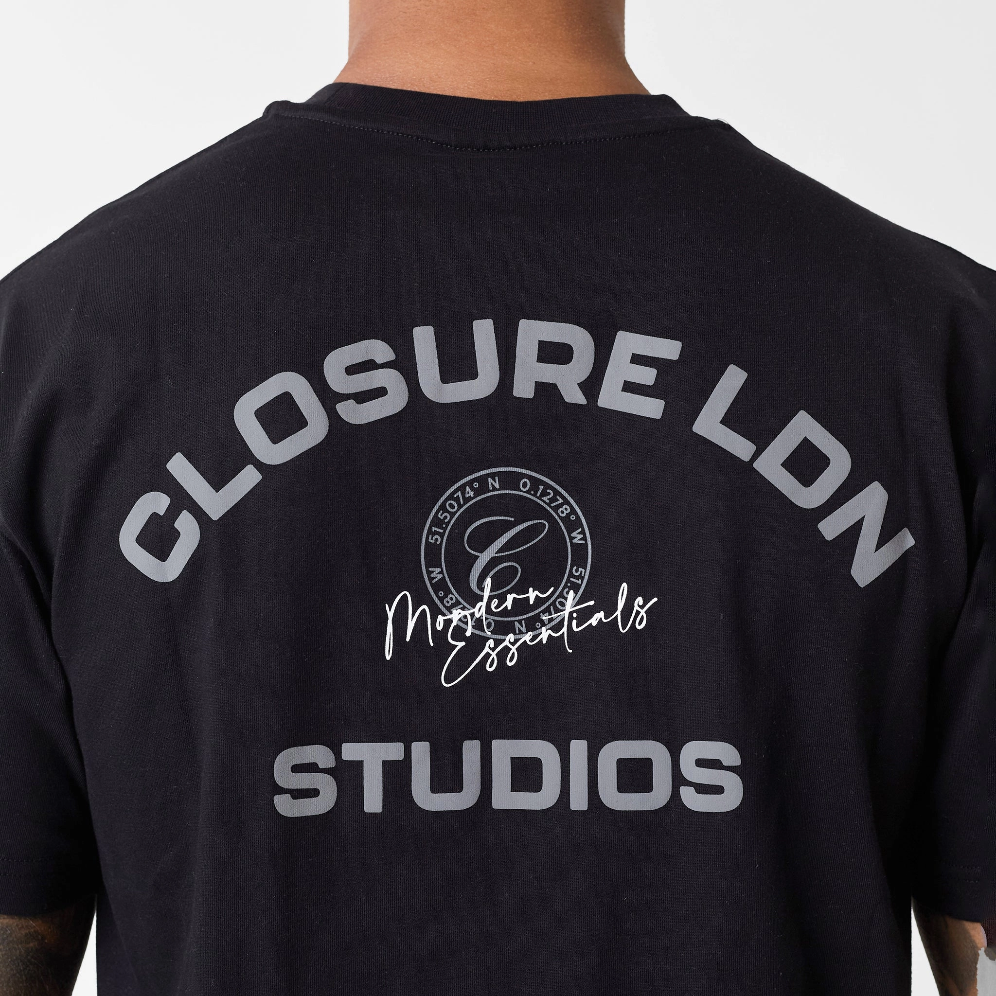 Stamped Logo Relaxed Fit T-Shirt | Black