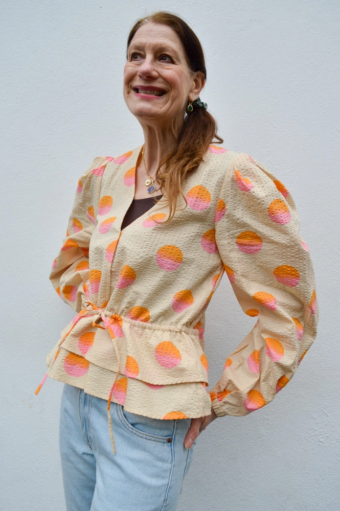 Stella Nova Big Dot Creme and Red Blouse