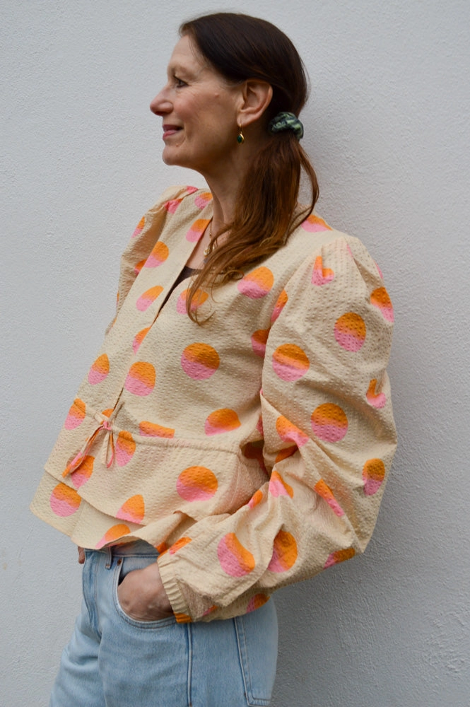 Stella Nova Big Dot Creme and Red Blouse