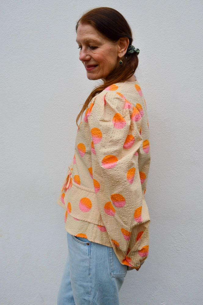 Stella Nova Big Dot Creme and Red Blouse