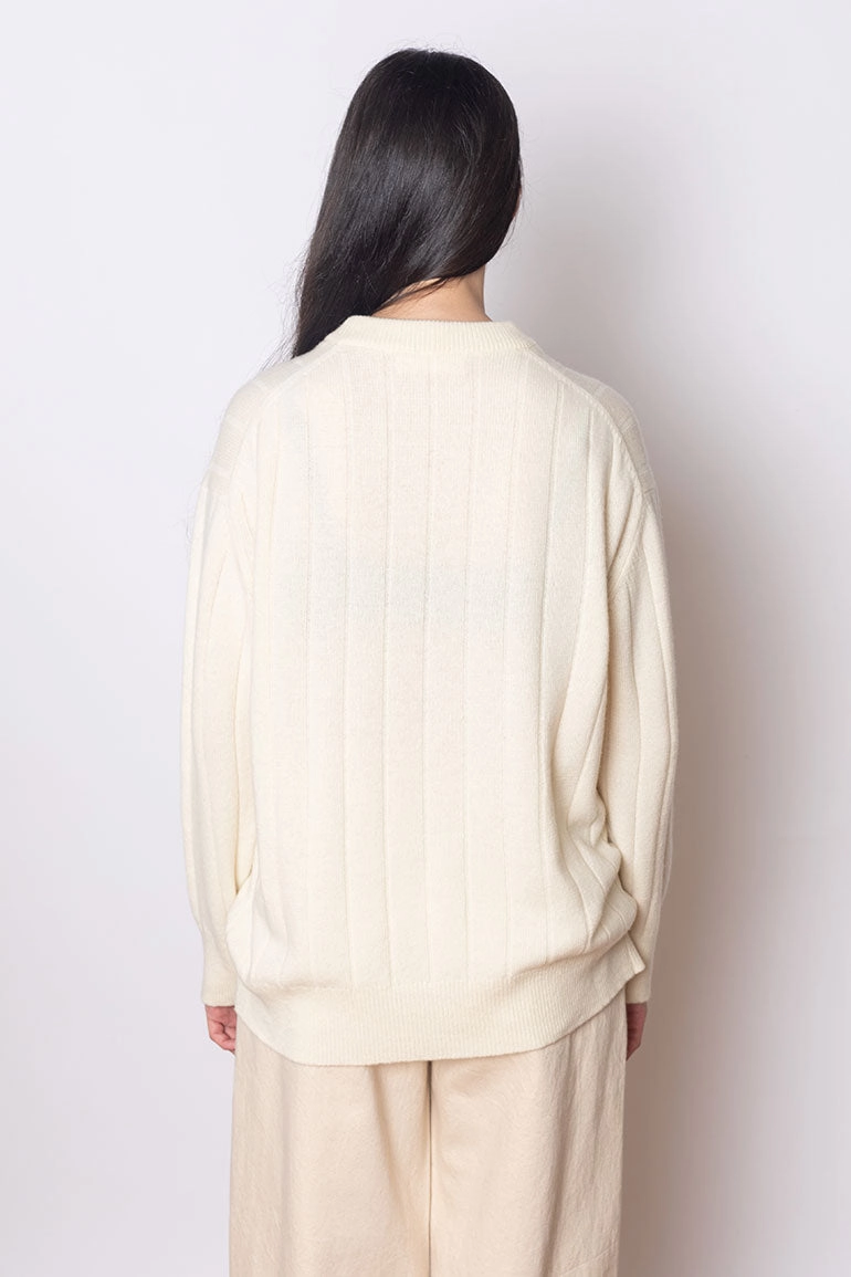 Strath Slouch Rib Sweater - Ecru