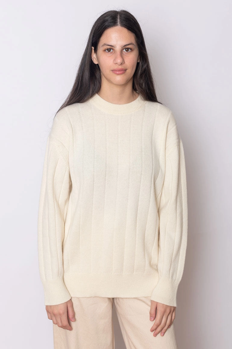 Strath Slouch Rib Sweater - Ecru