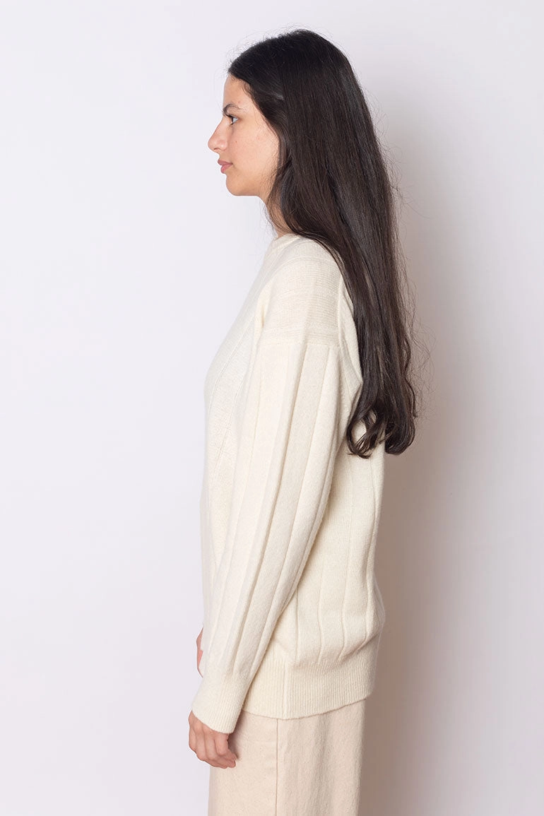 Strath Slouch Rib Sweater - Ecru