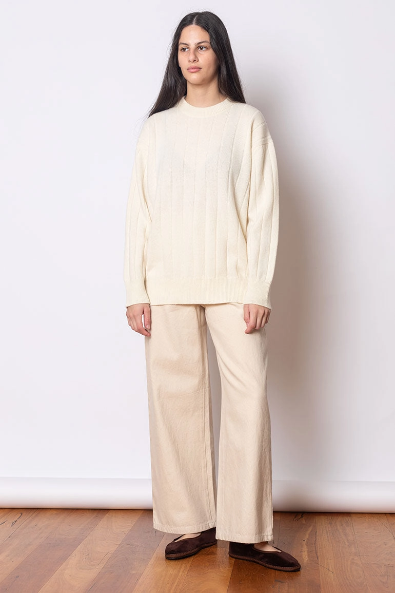 Strath Slouch Rib Sweater - Ecru