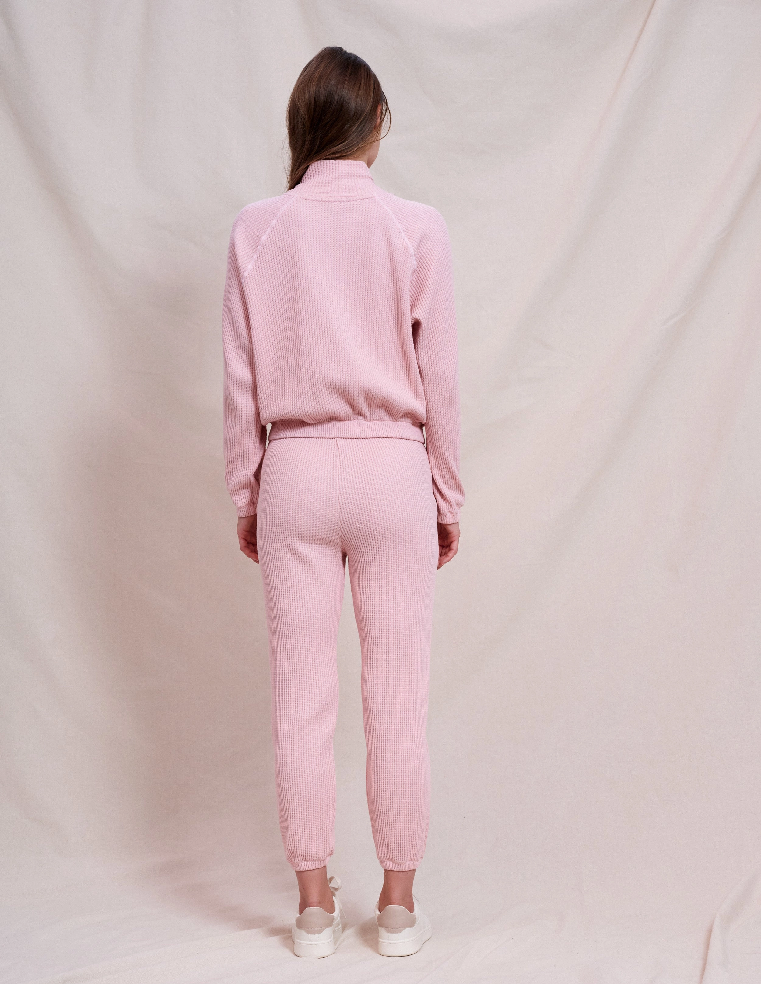 Sundry Cropped Zip Up Jacket & Basic Jogger Set in Iconic Pink