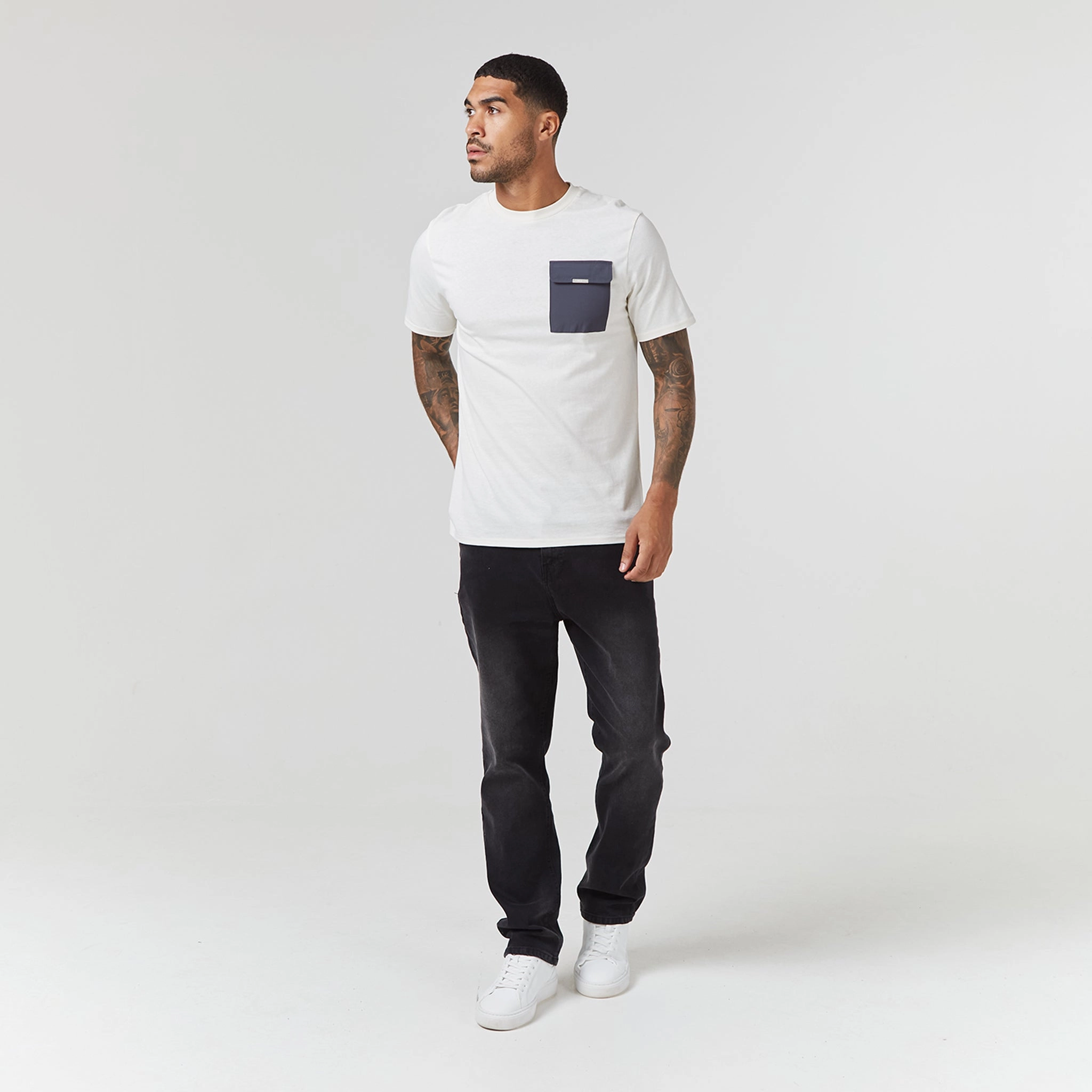 Tech Nylon Pocket T-Shirt | Off White Charcoal