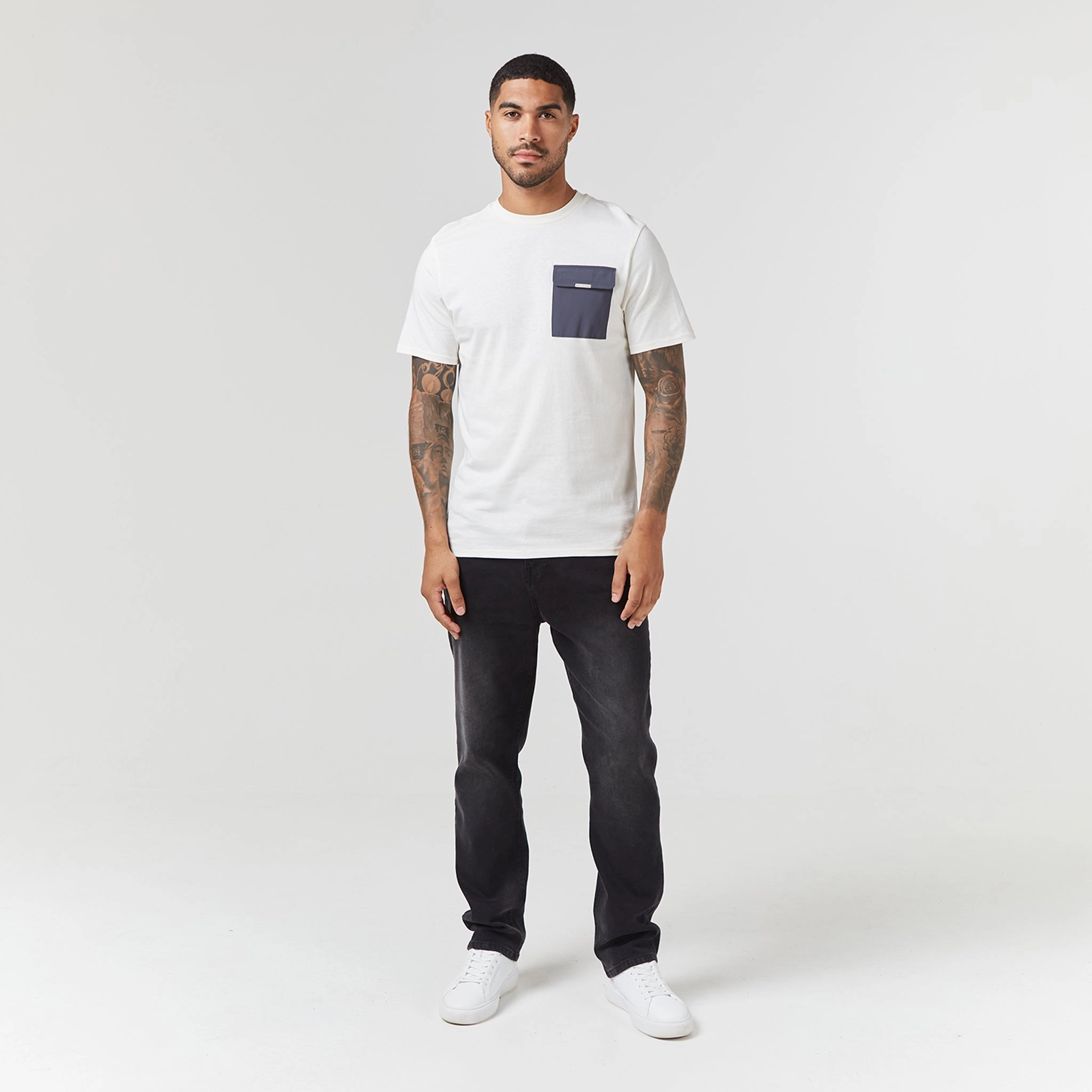 Tech Nylon Pocket T-Shirt | Off White Charcoal