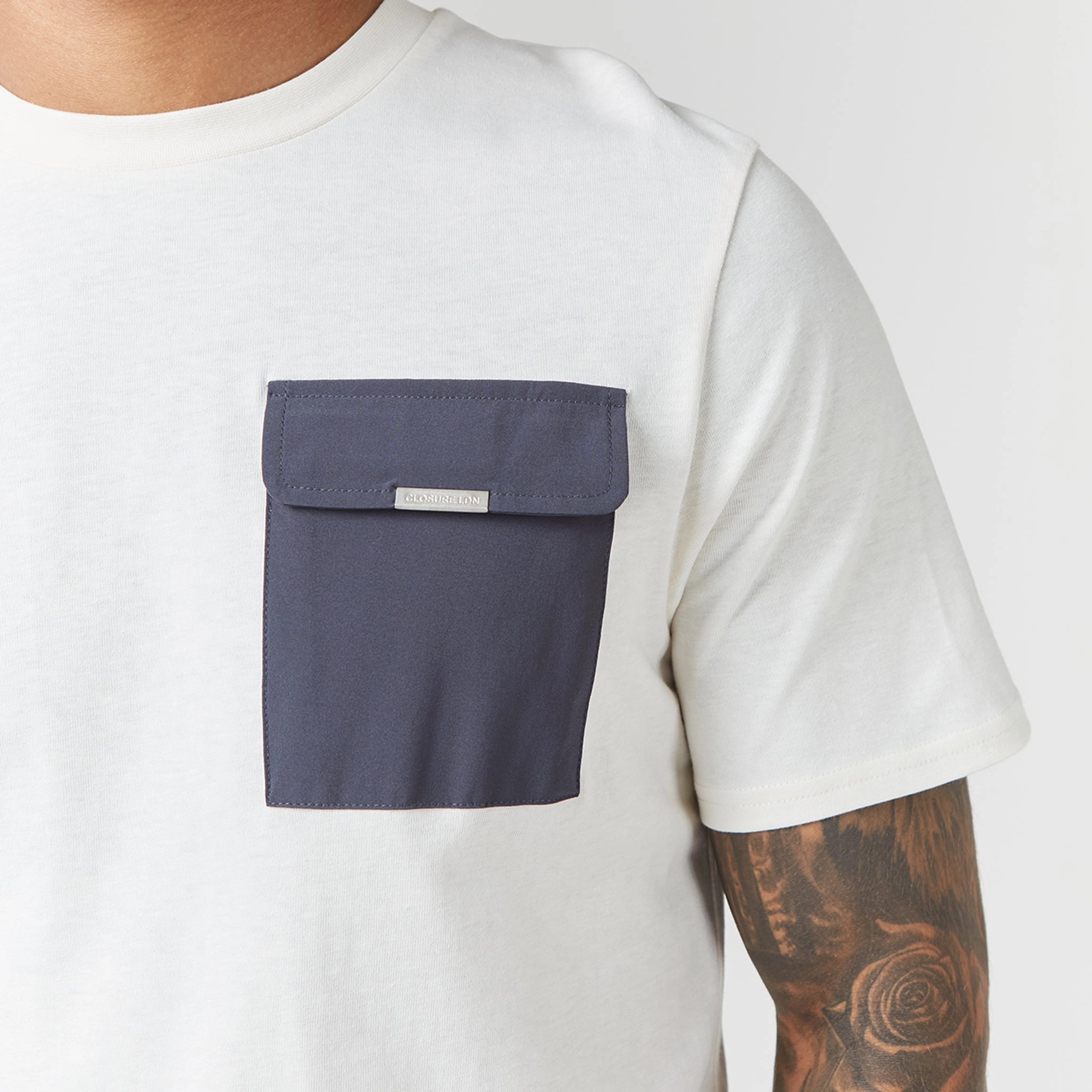 Tech Nylon Pocket T-Shirt | Off White Charcoal
