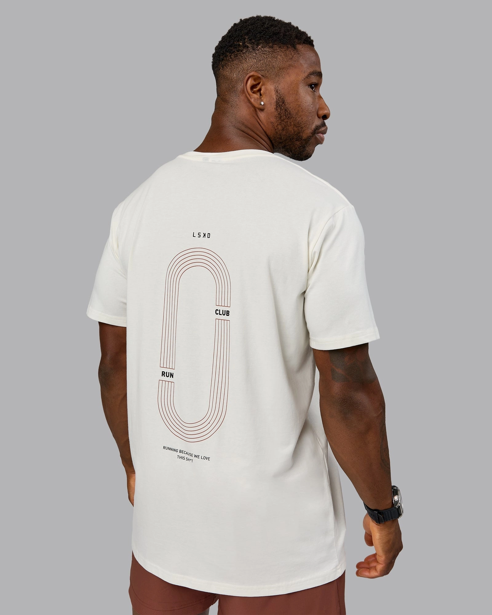Track FLXCotton Tee - Off White-Mahogany