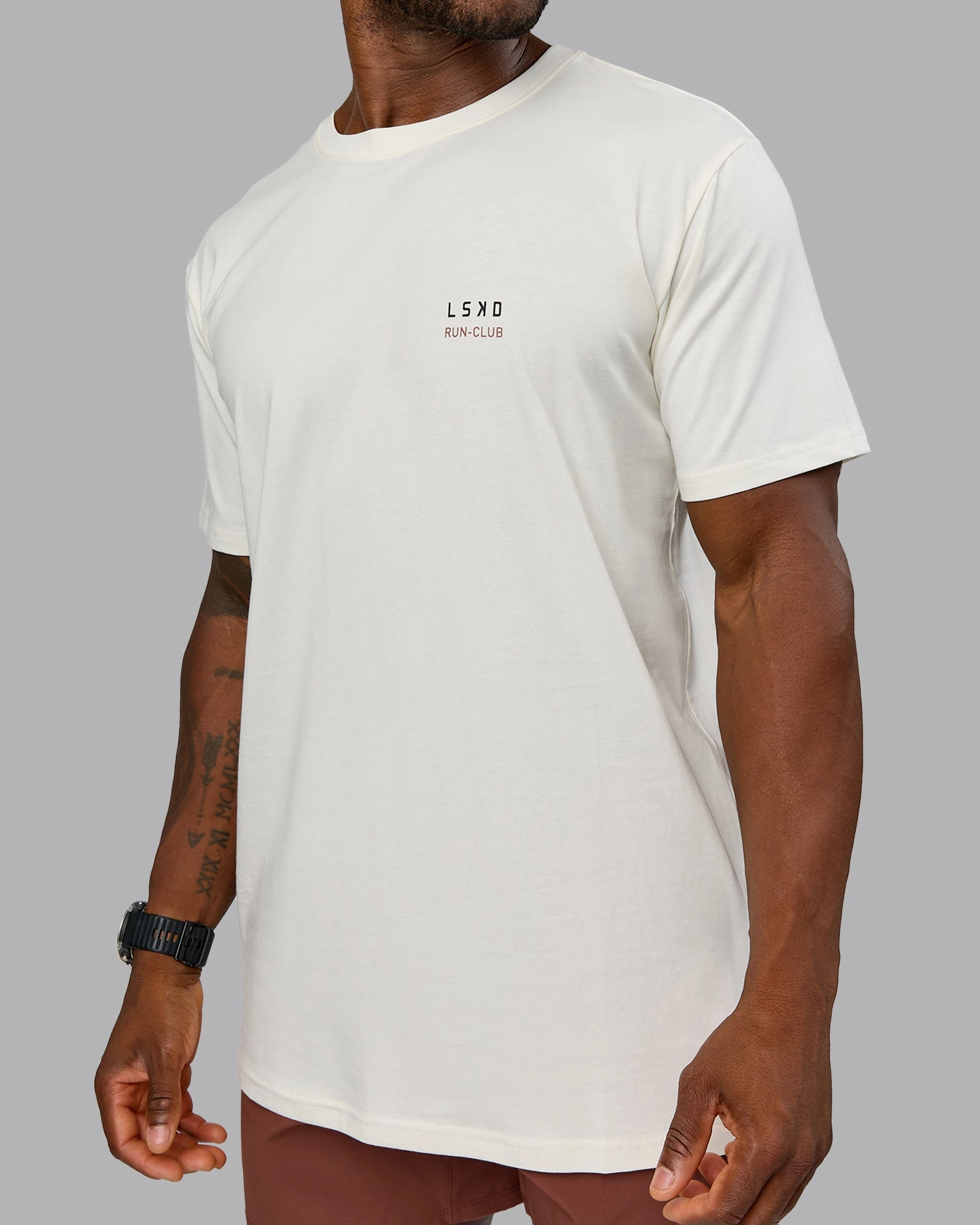 Track FLXCotton Tee - Off White-Mahogany